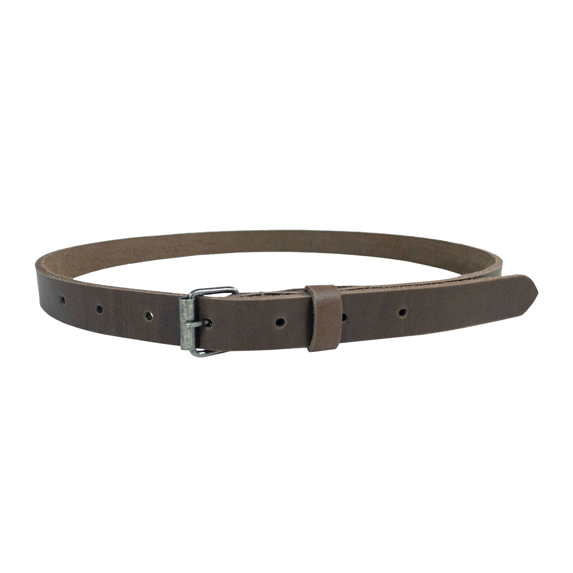 Heather's Rustic Narrow Belt for Women, showcasing a simple yet stylish design made of Full Grain Leather. This adjustable waist strap is the perfect accessory for any outfit, featuring a narrow buckle for a sleek look. Rustic Belt for Women, Narrow Buckle Belt, Stylish Belly Accessory, Small Batch Production, Hand Cut, Hand Sewn, Fire Branded, Artisan, Handmade in La Antigua Guatemala & Oaxaca Mexico.