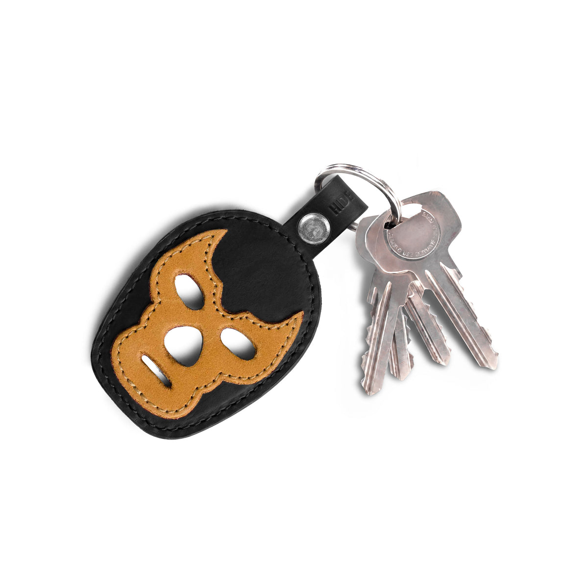 Luchador Mask Leather Keychain
