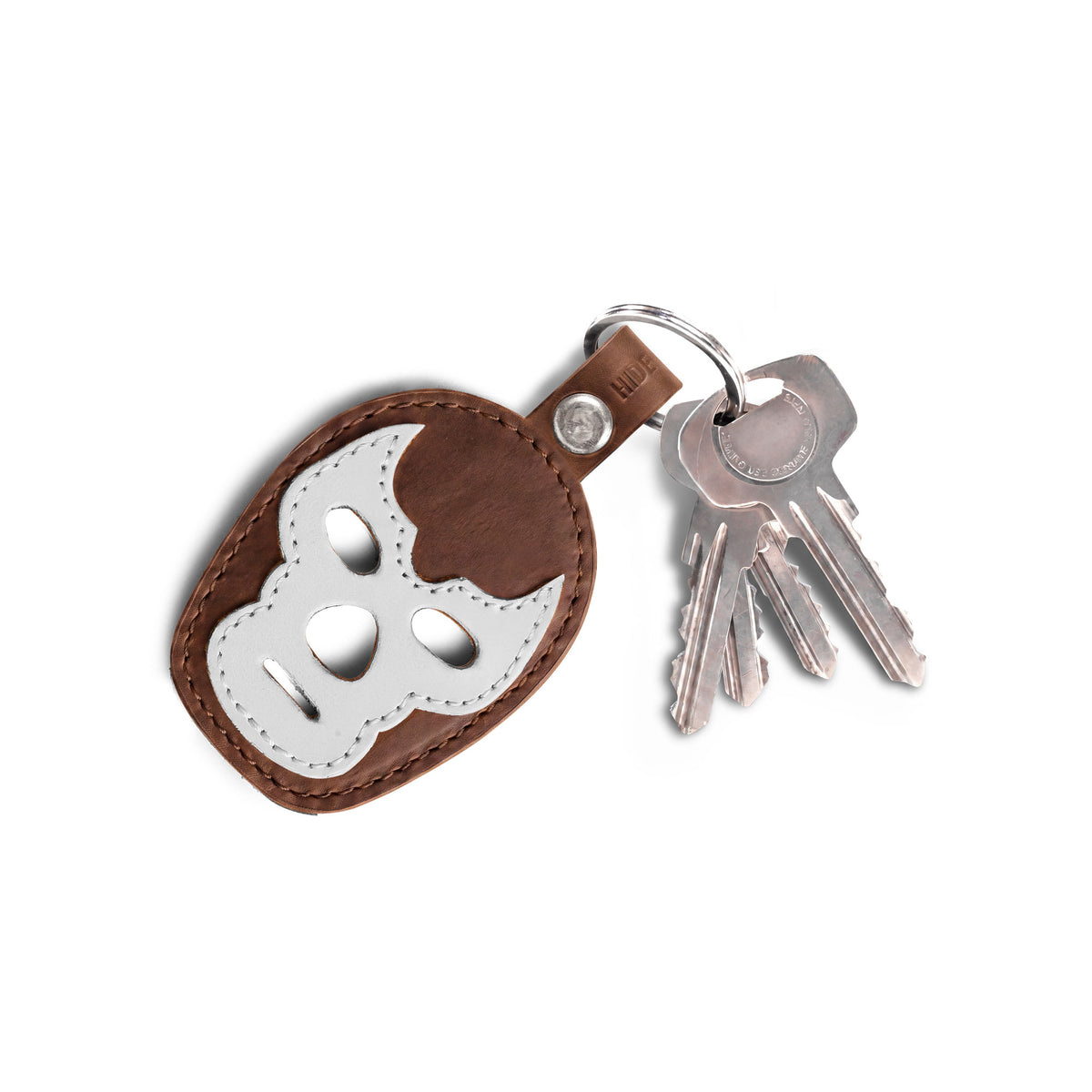 Luchador Mask Leather Keychain