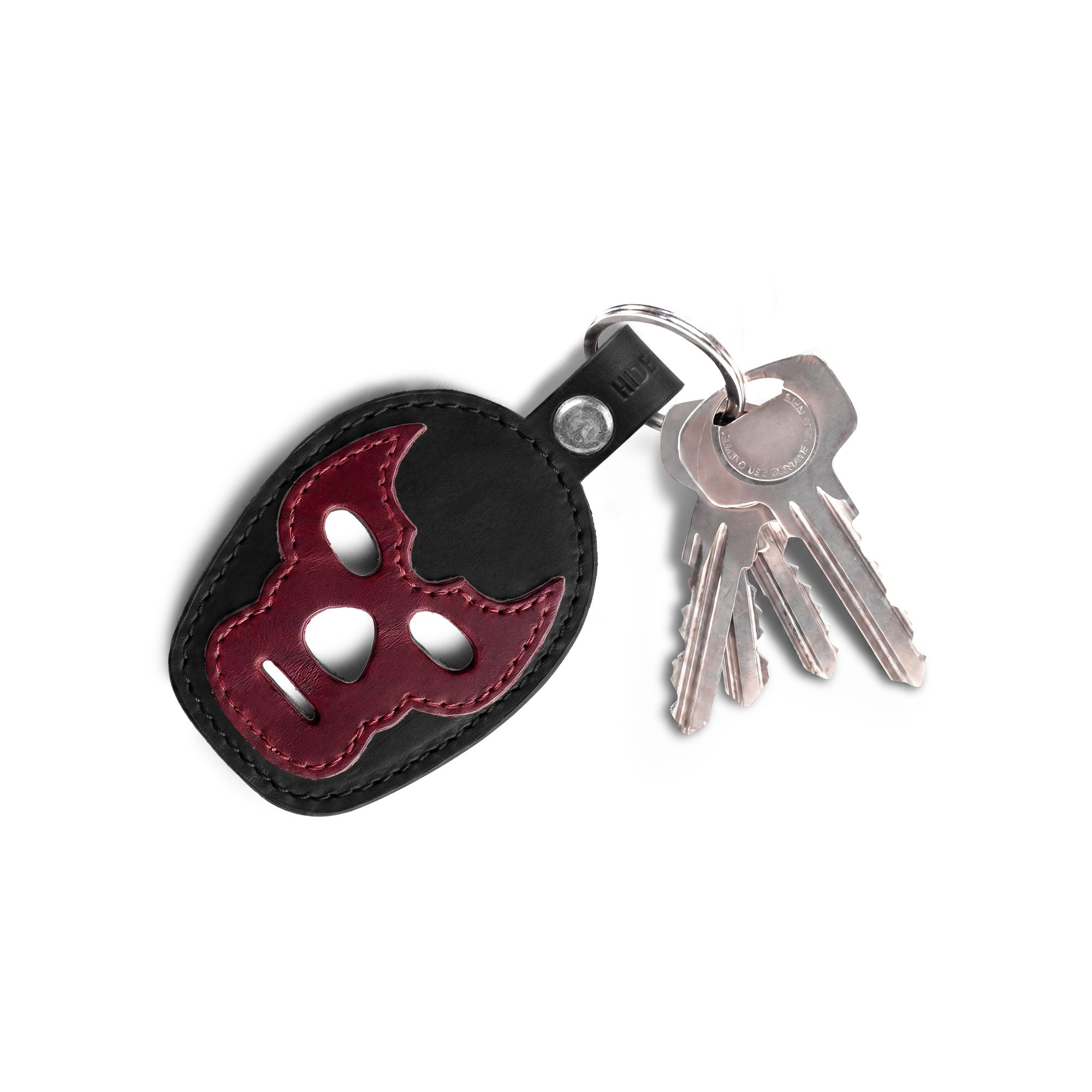 Luchador Mask Leather Keychain
