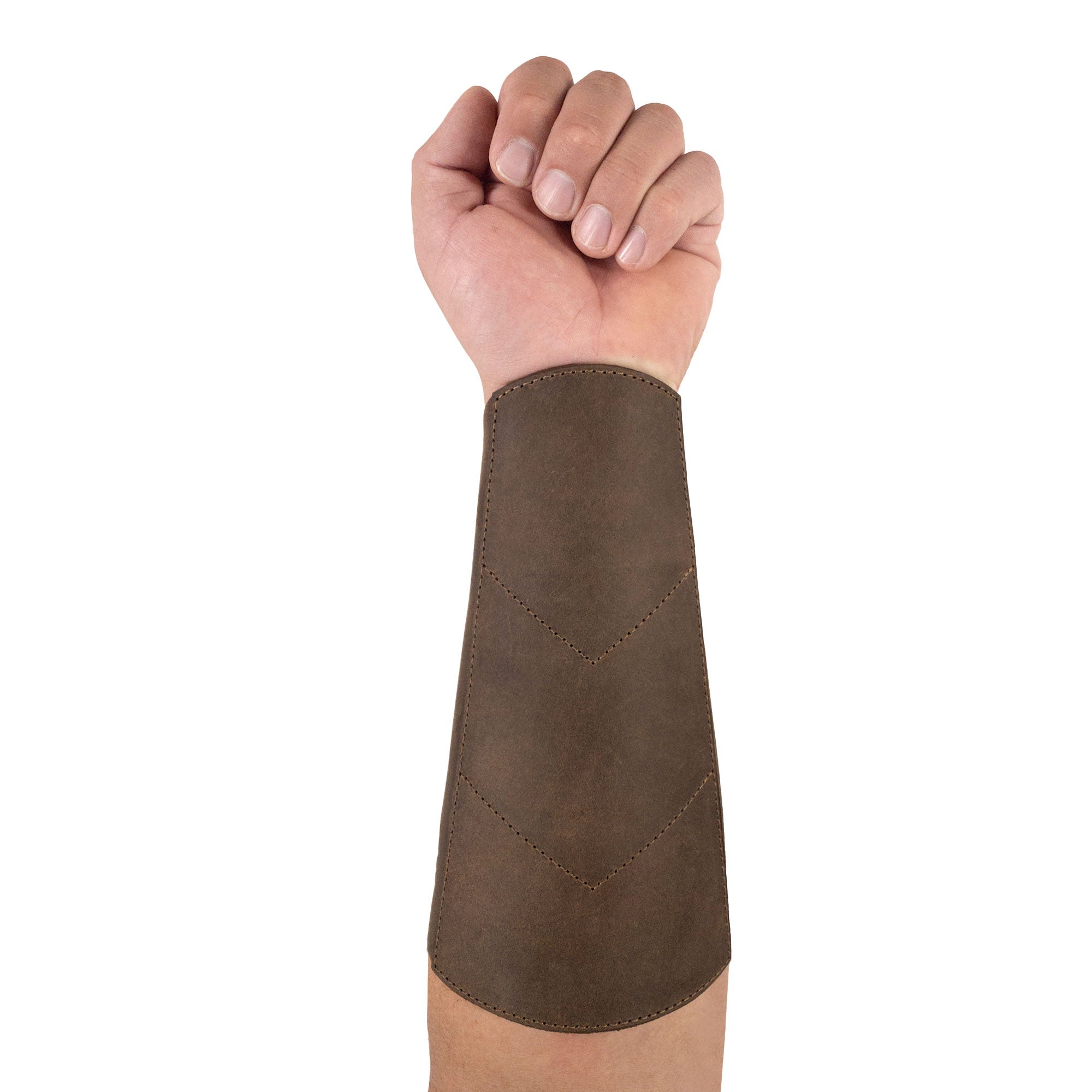 Valhalla Gear Archery Forearm Protector for Bow Shooting Practice showcased on a hand, highlighting the stylish design of the Arm Guard made from Full Grain Leather. Perfect for training, cosplay, and outdoor activities, reflecting StockyardX's commitment to Small Batch Production, Hand Cut, Hand Sewn, and Fire Branded craftsmanship. Handmade in La Antigua Guatemala & Oaxaca Mexico.