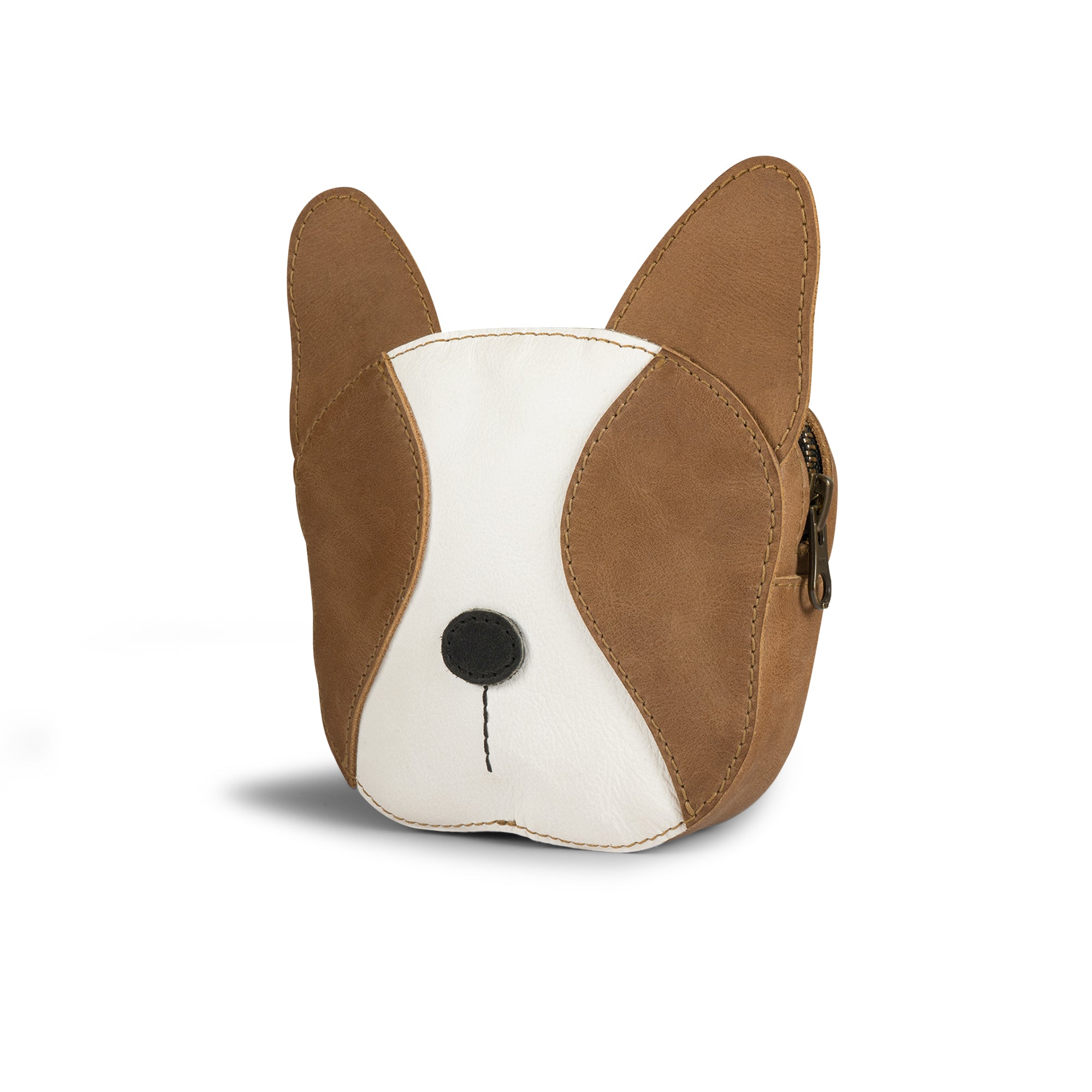 French Bulldog-Shaped Leather Wallet