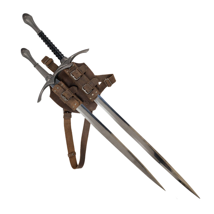 Medieval Back Double Sword Shoulder Frog - Stockyard X 'The Leather Store'