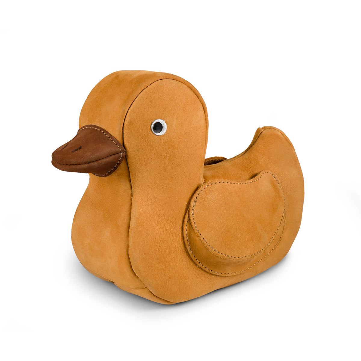 Tudi Frudi Leather Rubber Ducky Pouch, a Leather Rubber Ducky Pencil Pouch and Small Pen Organizer made from Full Grain Leather with a playful duck design; a Zippered Holder Wallet for Coins, Change Purse, Money Pouches for Men and Women, Saving Box, and Cable Holder featuring StockyardX, Small Batch Production, Hand Cut, Hand Sewn, Fire Branded, Artisan craftsmanship, Handmade in La Antigua Guatemala & Oaxaca Mexico.