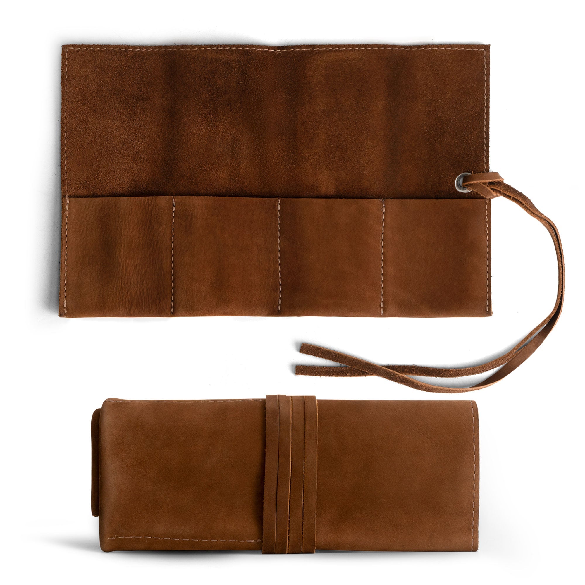 Craftsman-made Watch Roll from Hide & Drink, uniquely holds up to 4 watches. This Watch Roll Organizer provides easy carry for watch collectors and is made of full grain leather, reflecting small batch production, hand cut, and hand sewn details, fire branded in La Antigua Guatemala & Oaxaca Mexico.