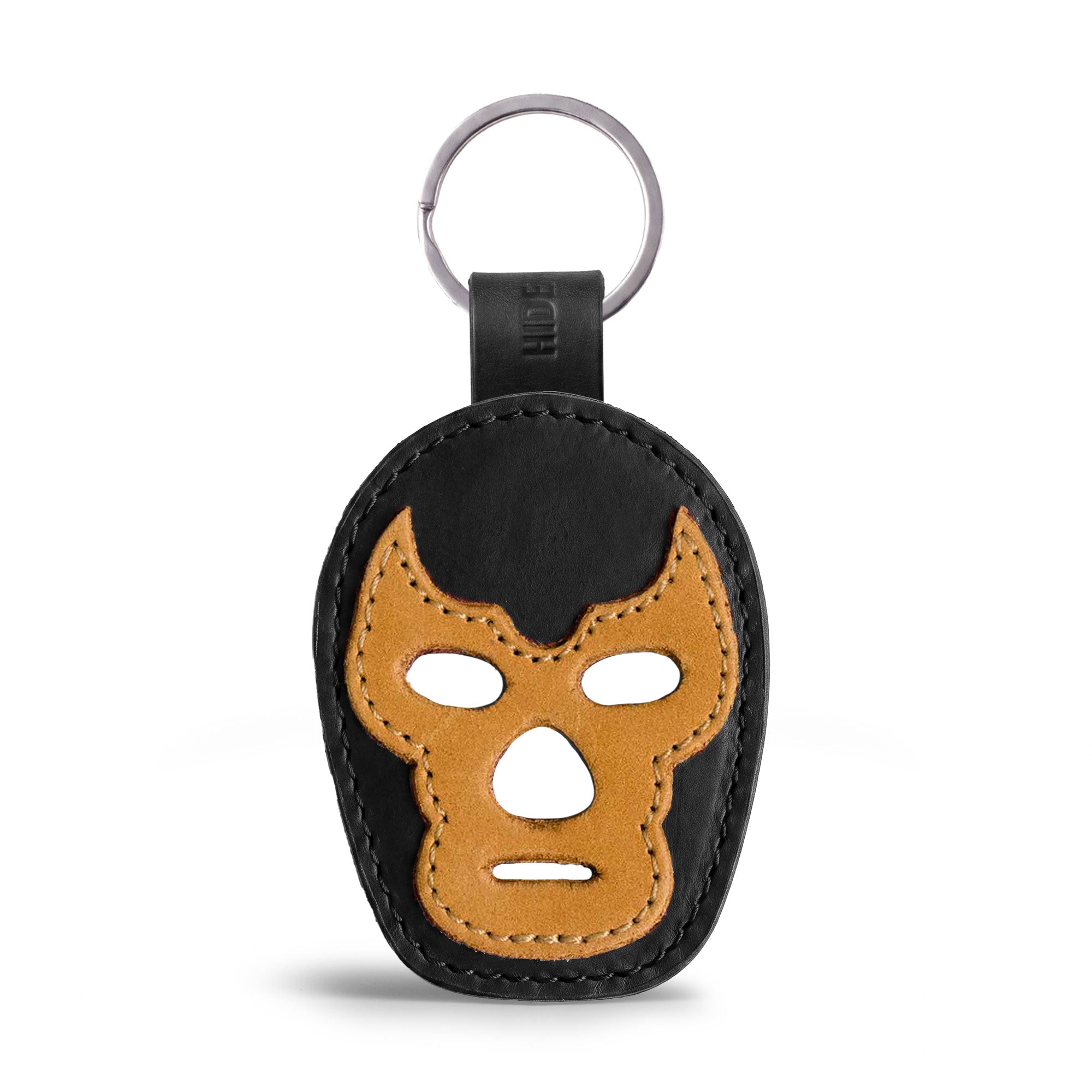 Luchador Mask Leather Keychain