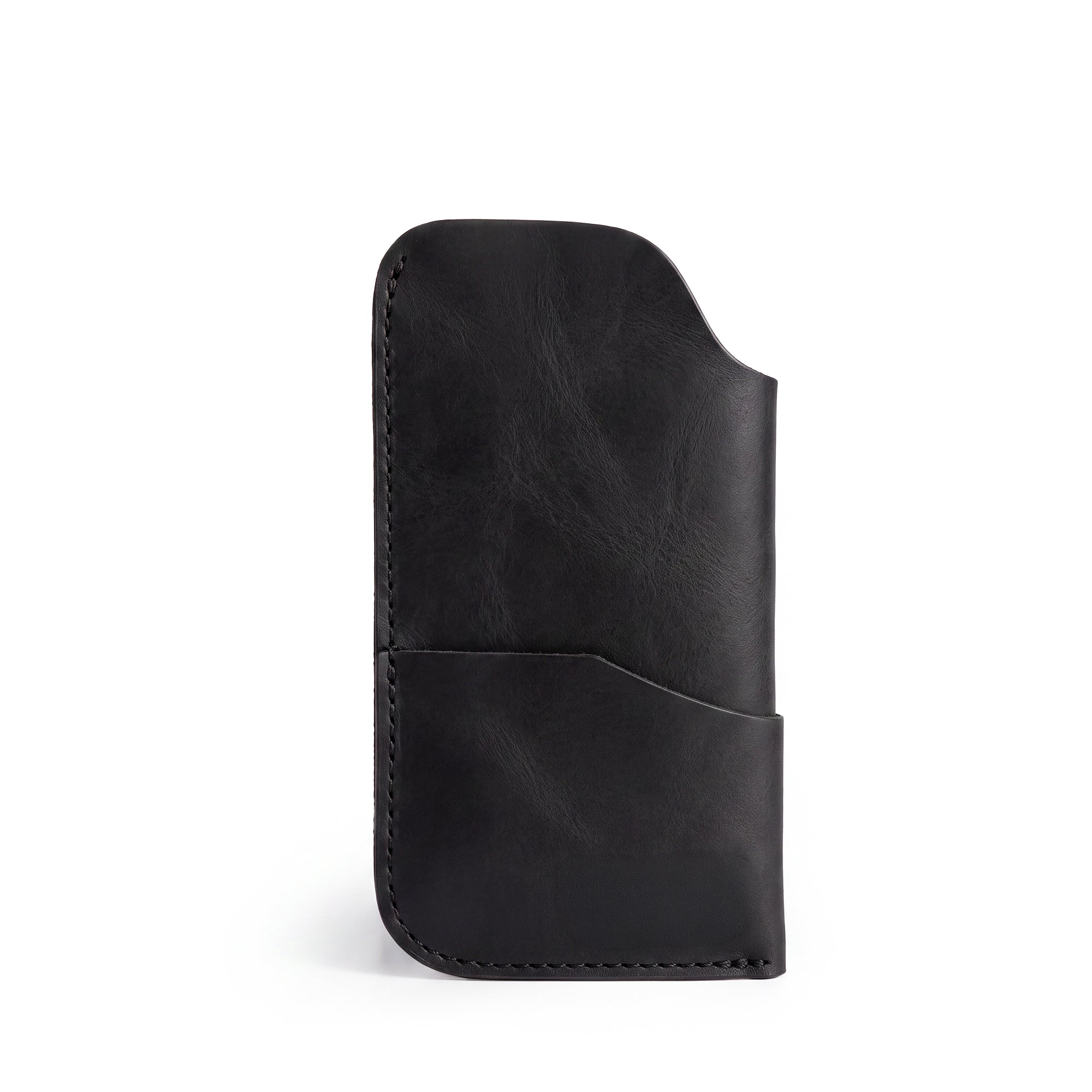 The Hide & Drink Sunglass Case & Wallet in sleek black leather, embodying rustic elegance. This Rustic Sunglasses Case & Wallet is crafted from Full Grain Leather, makes for a perfect glasses protector for travel, and is handmade in La Antigua Guatemala & Oaxaca Mexico.