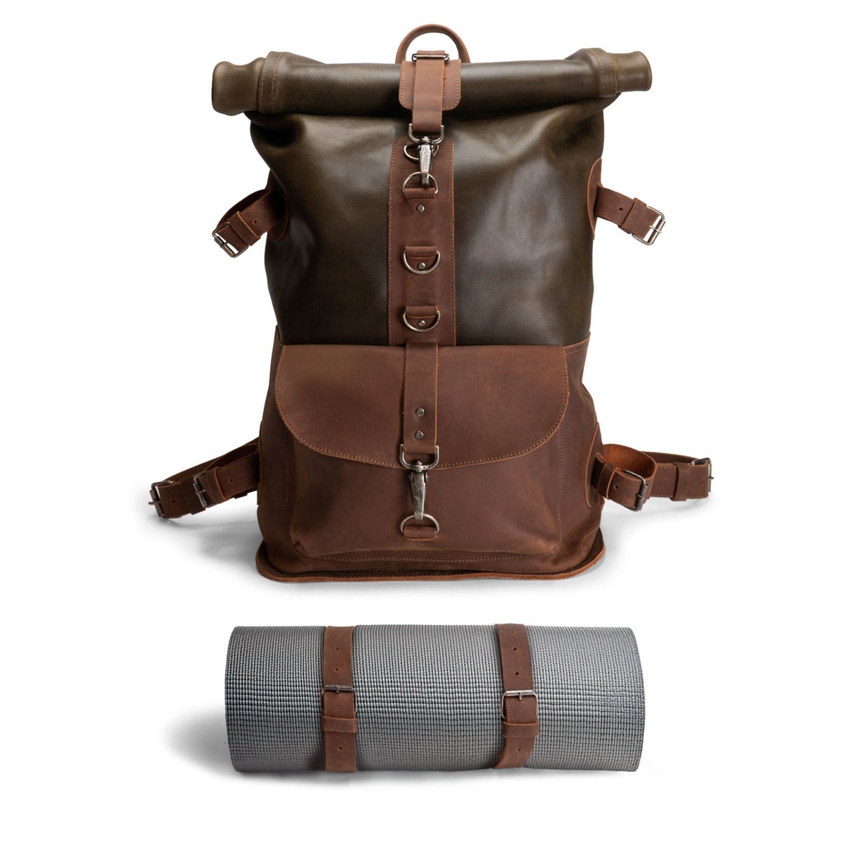 Vintage Leather Adventure Backpack