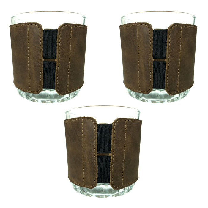 Drinking Glass Covers for Groomsmen (Set of 3) - Stockyard X 'The Leather Store'