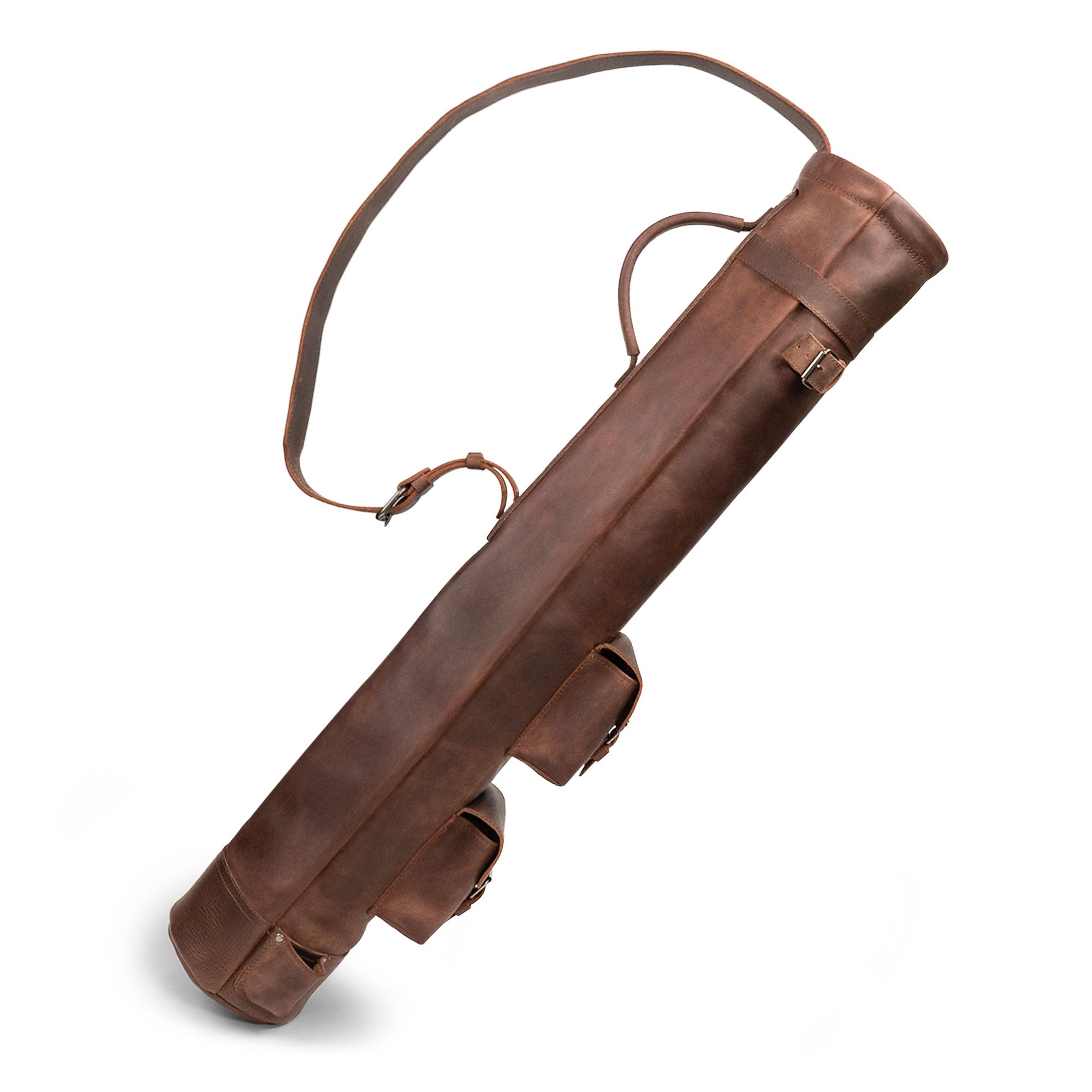 The Vintage Sunday Carry Golf Bag by Littlefield & Co. showcases a sleek design, made from durable full grain leather. This standing carry golf bag effortlessly combines tradition and modern features for a Men's Basic Bag for Golf Clubs, making it a perfect lightweight caddie golfing gear option. Handmade with care in La Antigua Guatemala & Oaxaca Mexico, this bag represents artisan quality from StockyardX.