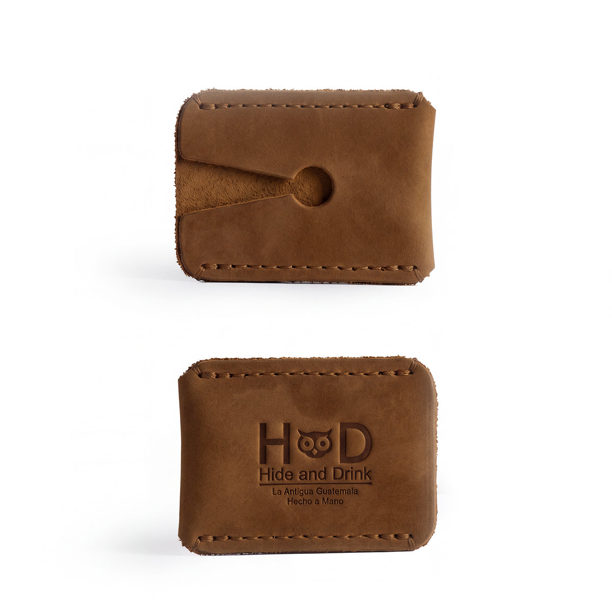 Razor Head Cover by Hide & Drink, featuring a unique design in Full Grain Leather with a protective opening for a double edged razor. This Double Edge Safety Razor Head Protective Sheath is crafted through small batch production techniques, emphasizing artisan skills with hand cut, hand sewn, and fire branded details, handmade in La Antigua Guatemala & Oaxaca Mexico.