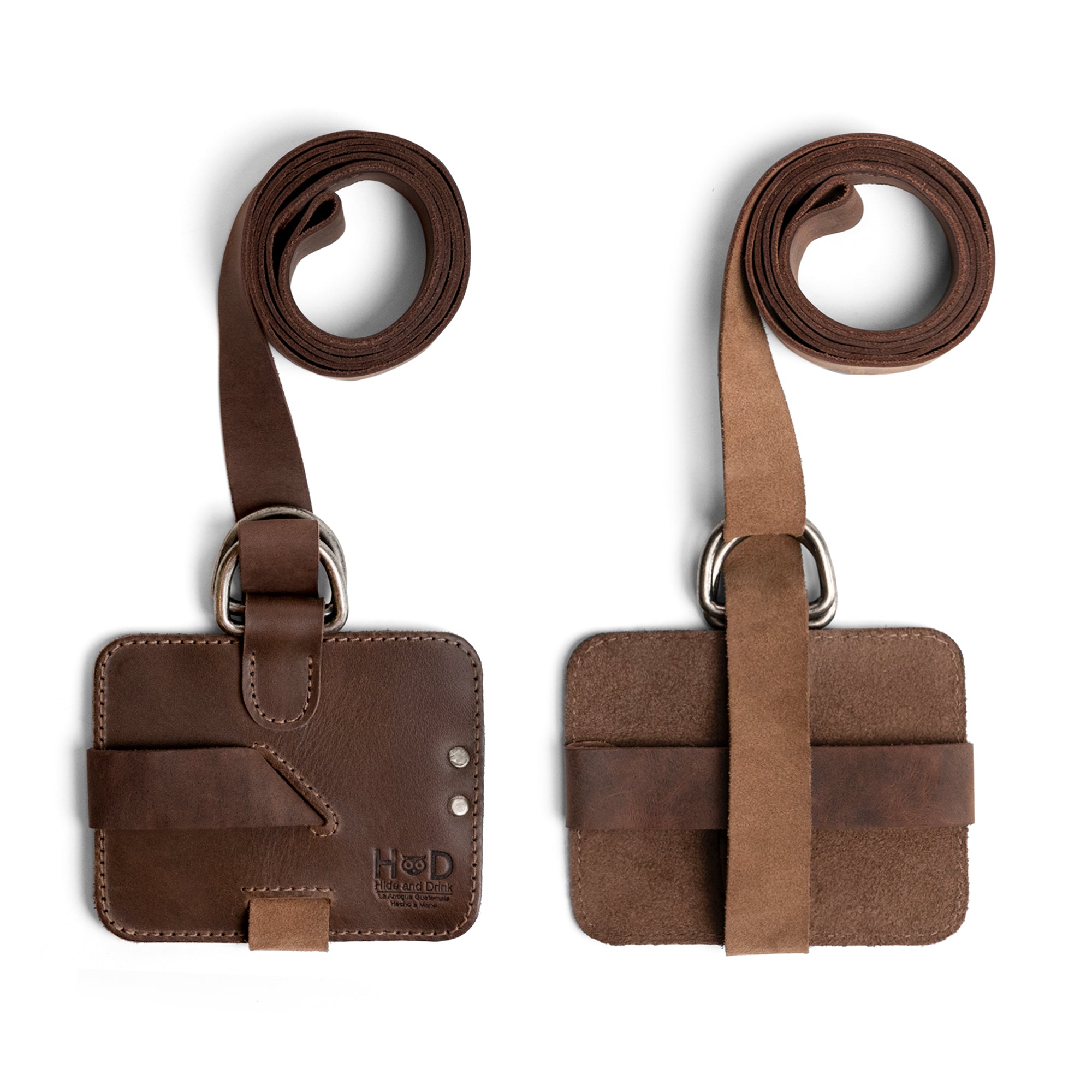Close-up view of the Hide & Drink Book Strap Carrier, emphasizing the adjustable strap and quality Full Grain Leather. A must-have for readers who want a stylish, handmade solution from artisan craftsmen in La Antigua Guatemala.