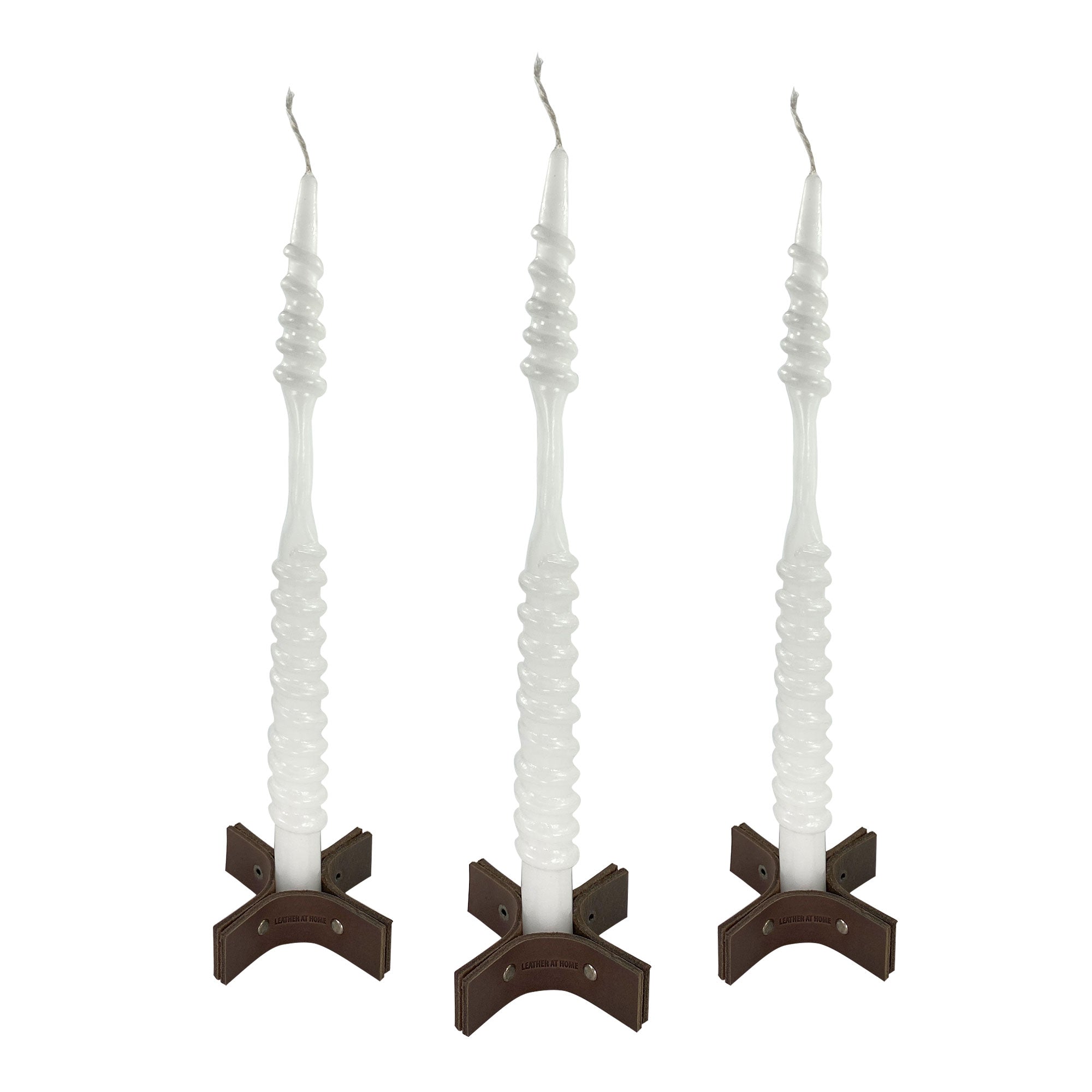 Minimalist Set of 3 Candel Base Holder - Stockyard X 'The Leather Store'