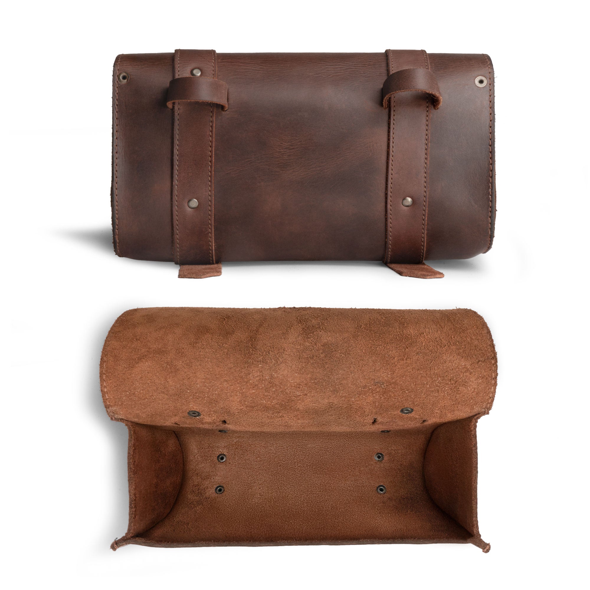 Hide & Drink Leather Motorcycle Tool Bag showcasing a simple yet stylish design in Full Grain Leather, perfect for bikers looking for a dependable Biker Bag for Tools and Essentials. This Handlebar Bag with Adjustable Straps is a well-crafted Tool Organizer, produced through meticulous Small Batch Production, Hand Cut and Hand Sewn in La Antigua Guatemala & Oaxaca Mexico.