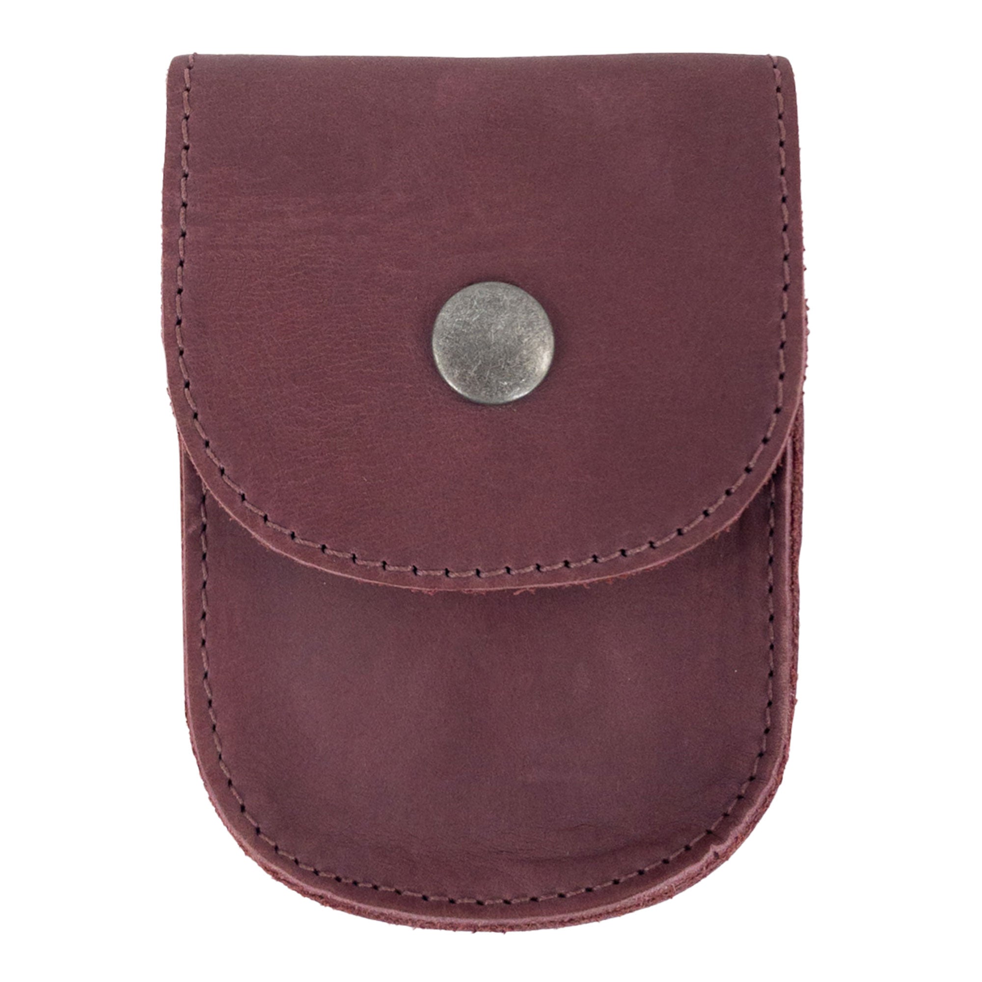 Holster Pouch by Hide & Drink worn on a belt, emphasizing its comfortable and convenient strap design. This durable full grain leather pouch is artisan crafted for everyday carry of personal items.