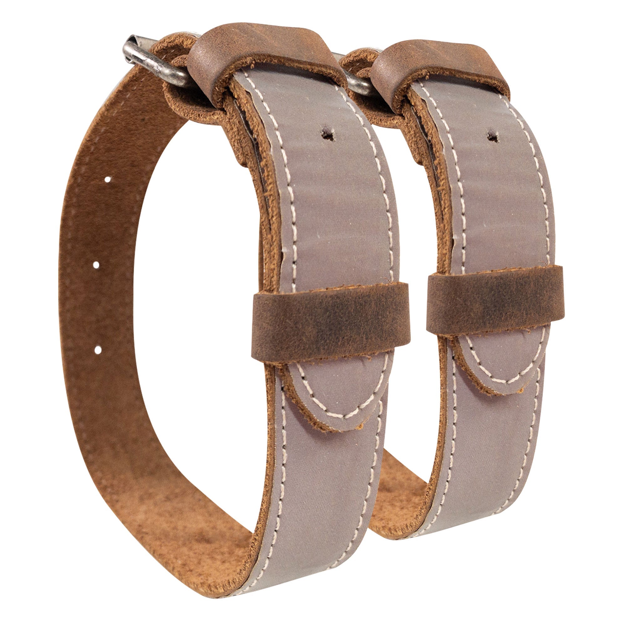 Bicycle Ankle Bands by Hide & Drink, showcasing a set of Rustic Bicycle Ankle Bands featuring sturdy Brass Metal Buckles. These Adjustable Straps for Legs made from premium Full Grain Leather are great as Vintage Gifts for Cyclists, handcrafted meticulously in La Antigua Guatemala.