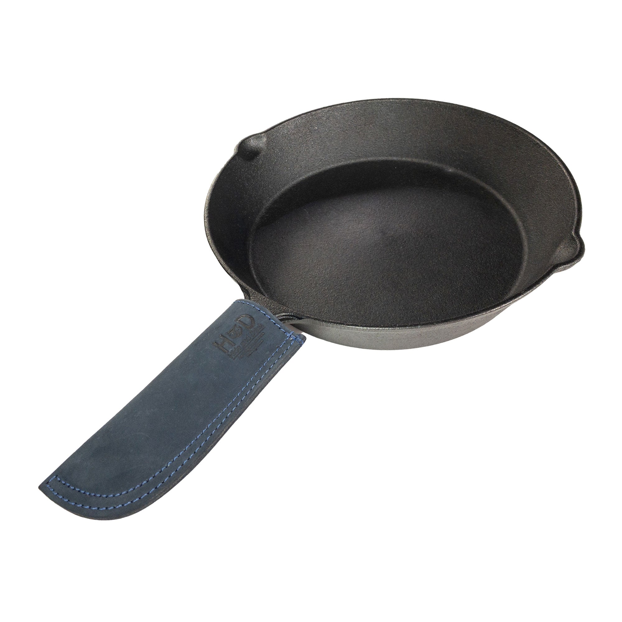 Hot Pan Handle Cover by Hide & Drink, showcasing a comprehensive shield against heat while retaining a firm grasp for your cookware, handmade in La Antigua Guatemala & Oaxaca Mexico.