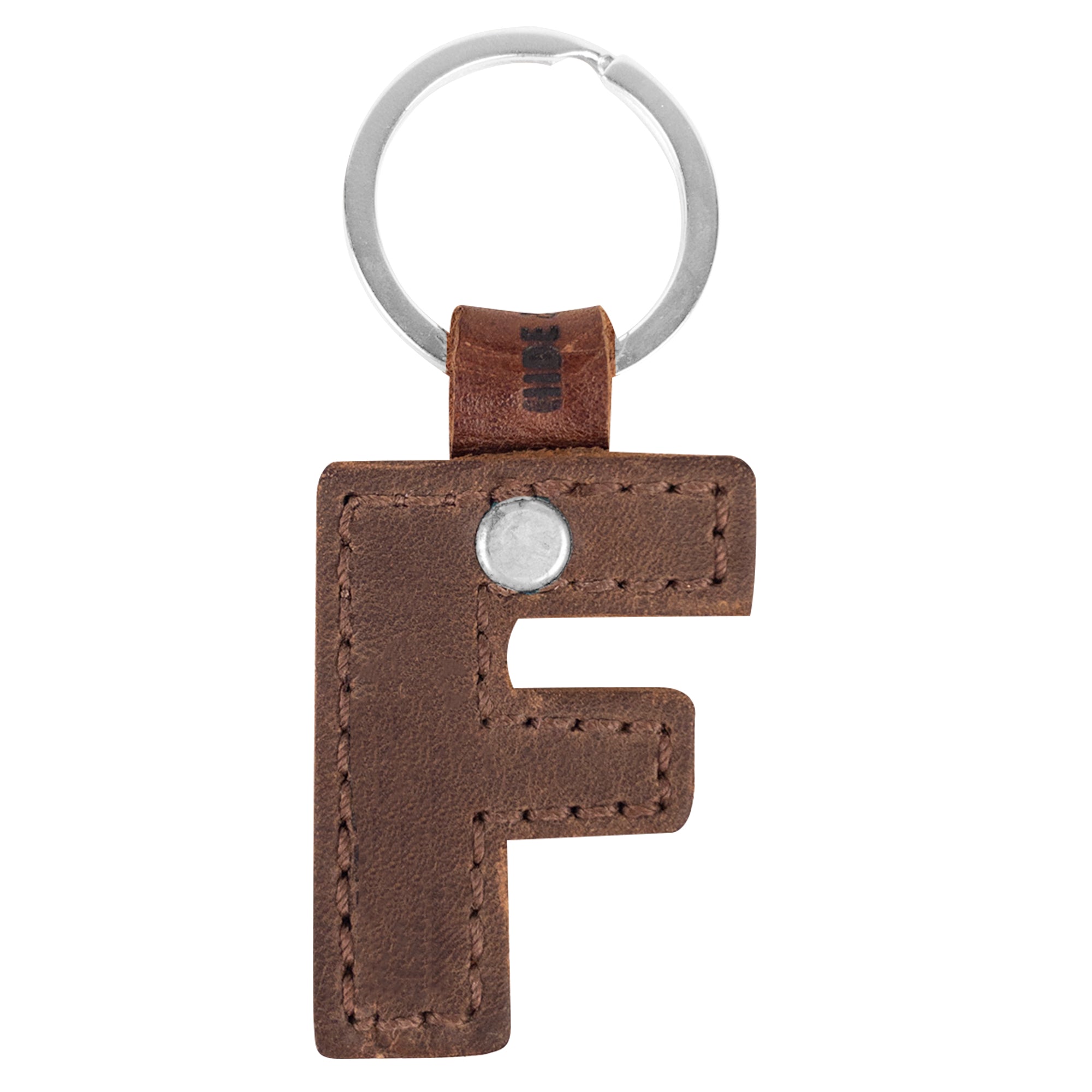 Unique 'G' thick leather Alphabet Letter Keychain from Hide & Drink, ideal for fashionable key organization. Artisan crafted in La Antigua Guatemala to ensure durability.