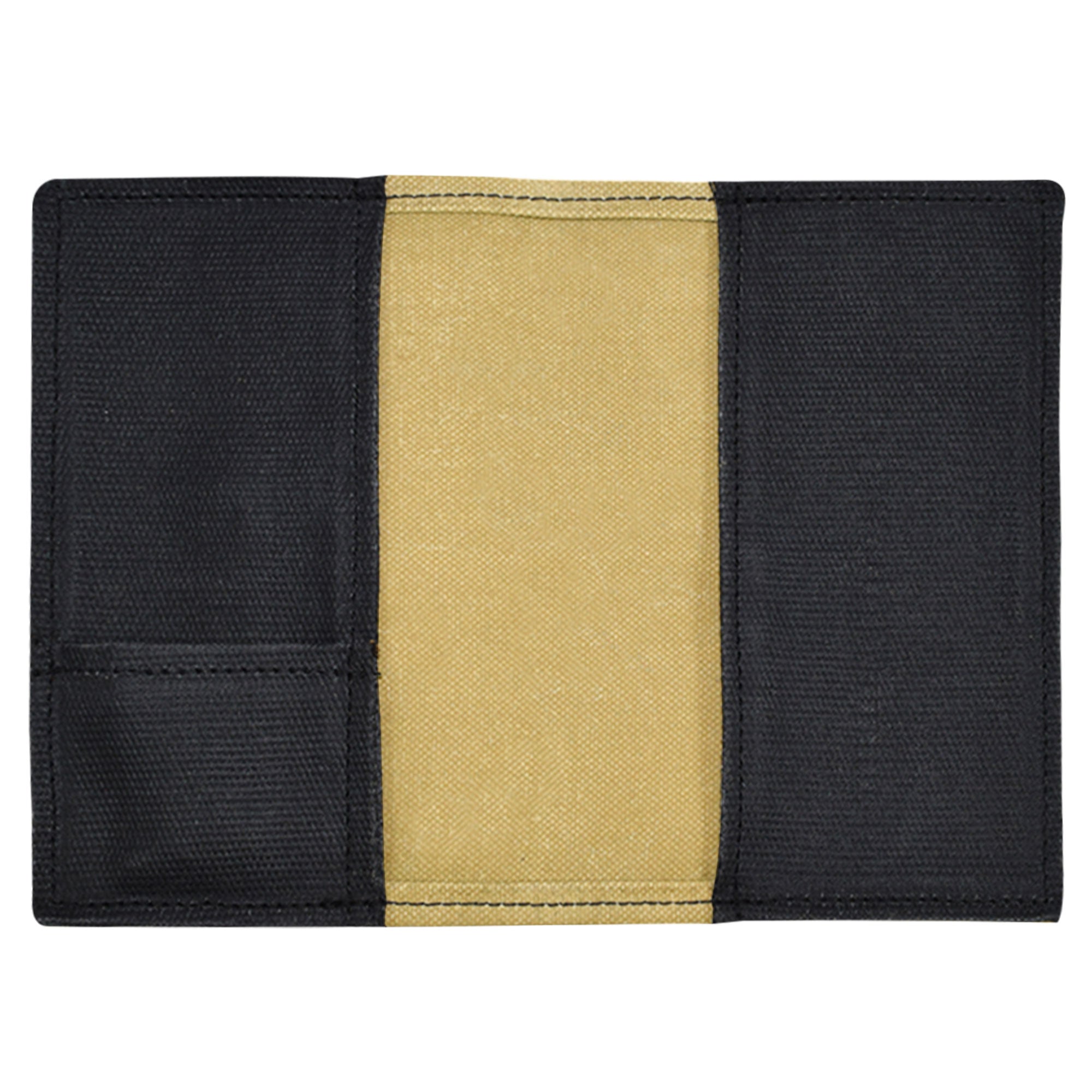 Hide & Drink Waxed Canvas Field Notes Cover lying flat, showcasing its smooth texture and high-quality materials. Perfect for artists and note-takers, this Wallet Case (3.5 x 5.5 in.) Journal Cover is both practical and aesthetically pleasing.