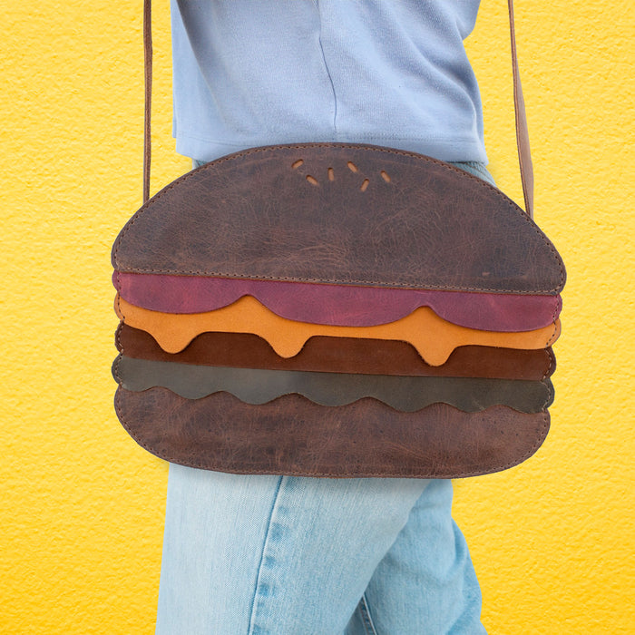 Burger-Shaped Shoulder Bag - Stockyard X 'The Leather Store'