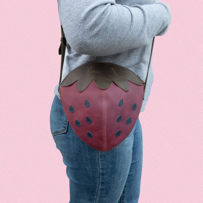 Strawberry-Shaped Shoulder Bag - Stockyard X 'The Leather Store'