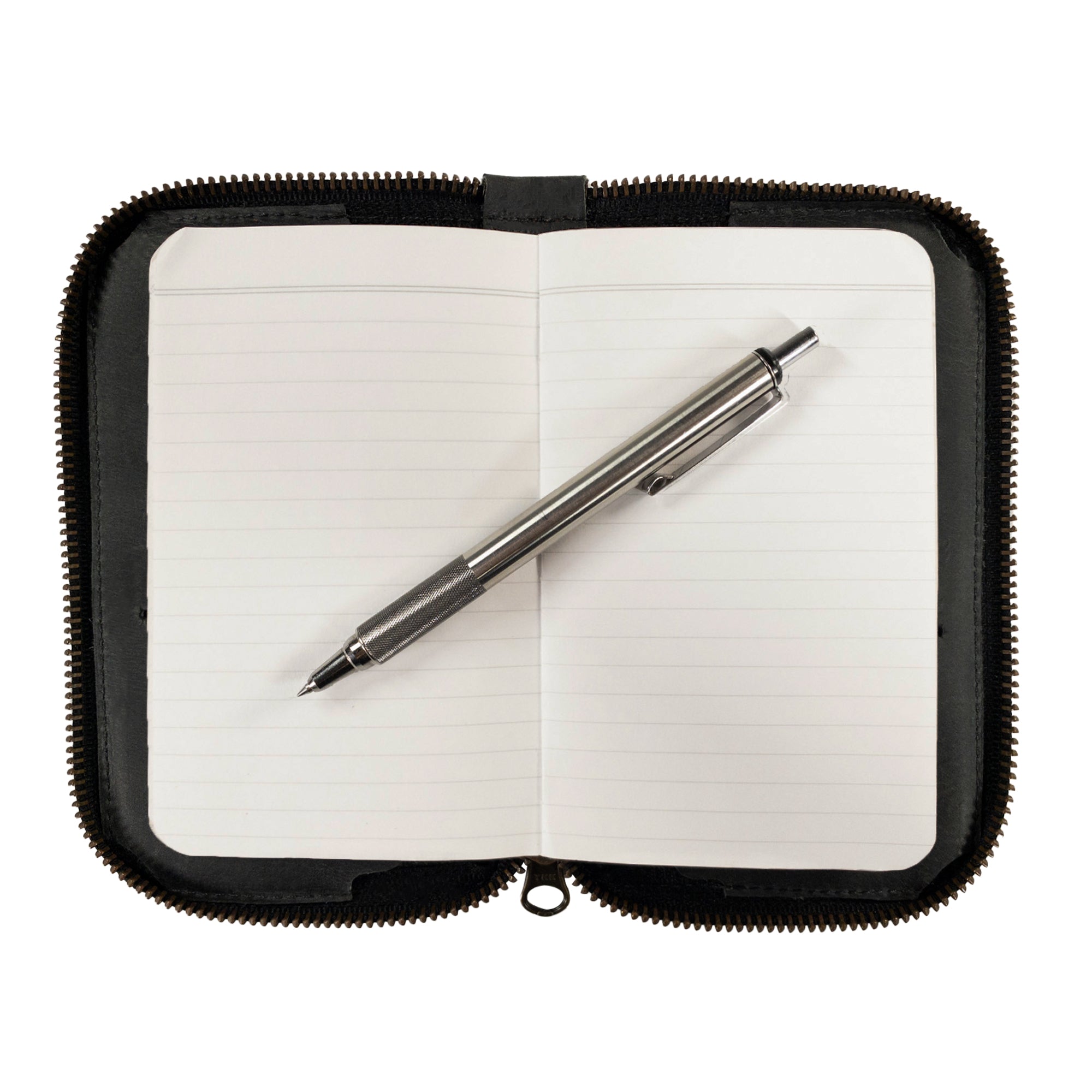 Interior design of Hide & Drink Zippered Journal Cover for Moleskine (Notebook NOT Included) featuring card slots, showcasing utility and artisan quality.