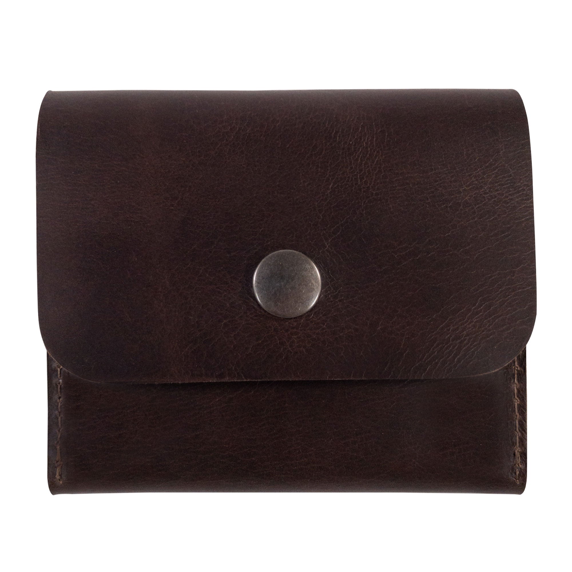 Front view of tocame's Guitar String Case with 6 Slots for Picks, highlighting its rustic charm and durable design. The Guitar String Case with 6 Slots for Picks is a great Guitar String Holder for Electric & Acoustic Guitar, crafted from Full Grain Leather and represents small batch production with an artisan touch from La Antigua Guatemala.