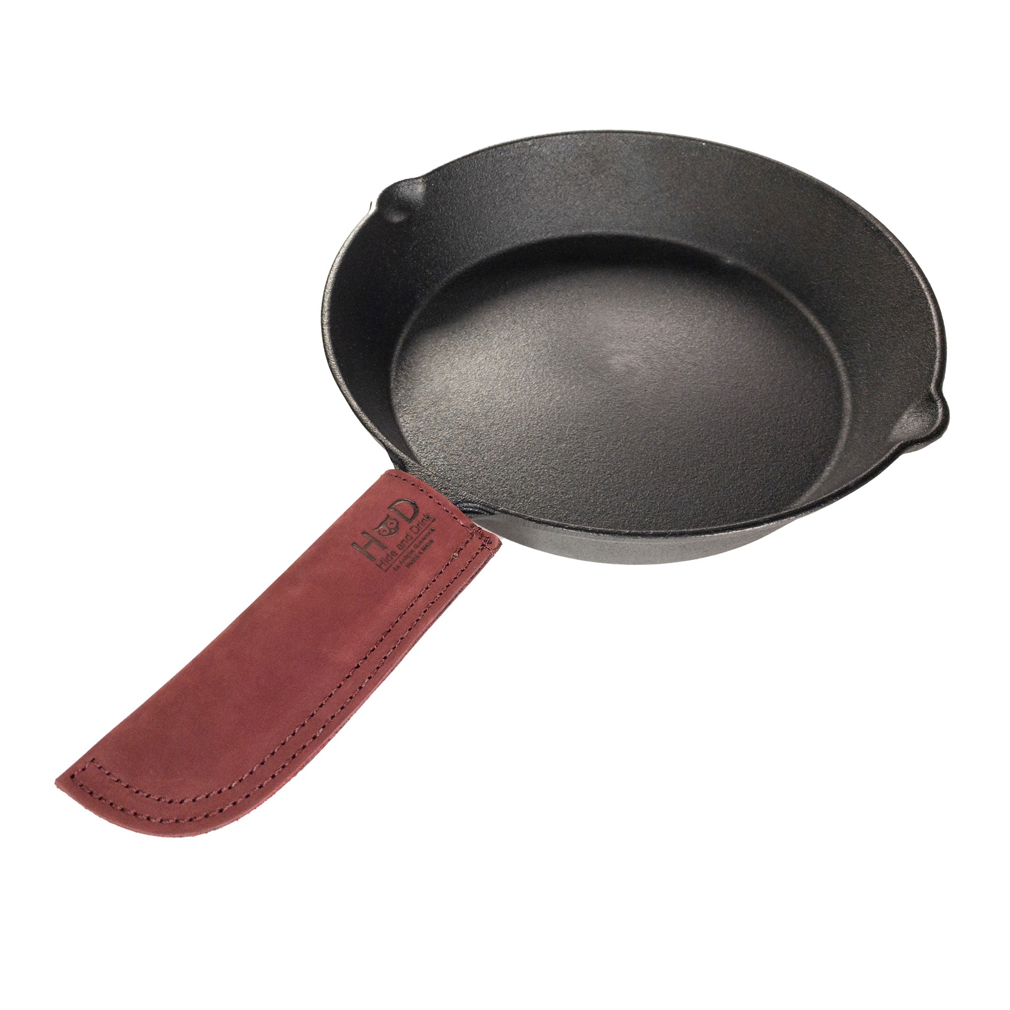 Hot Pan Handle Cover by Hide & Drink, featuring dependable heat resistant qualities for frying pans and skillets, expertly handmade in La Antigua Guatemala & Oaxaca Mexico.
