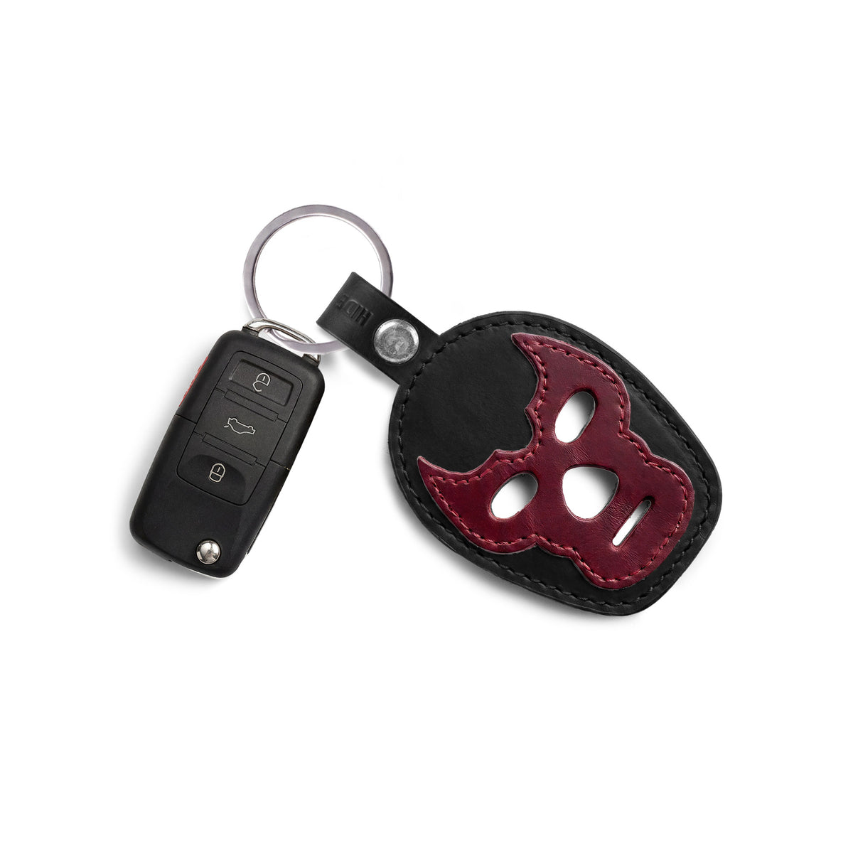 Luchador Mask Leather Keychain