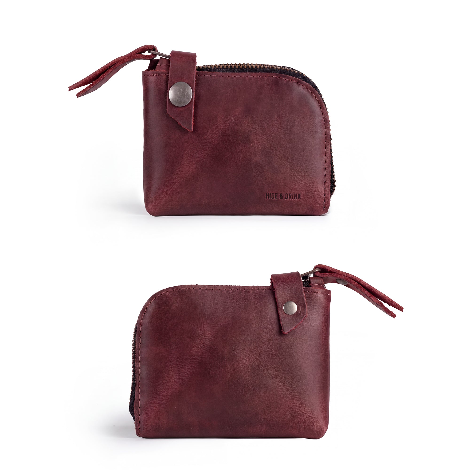 Lion's Mane Zippered Wallet by Hide & Drink, expertly crafted to combine elegance with functionality, ideal for holding essentials.