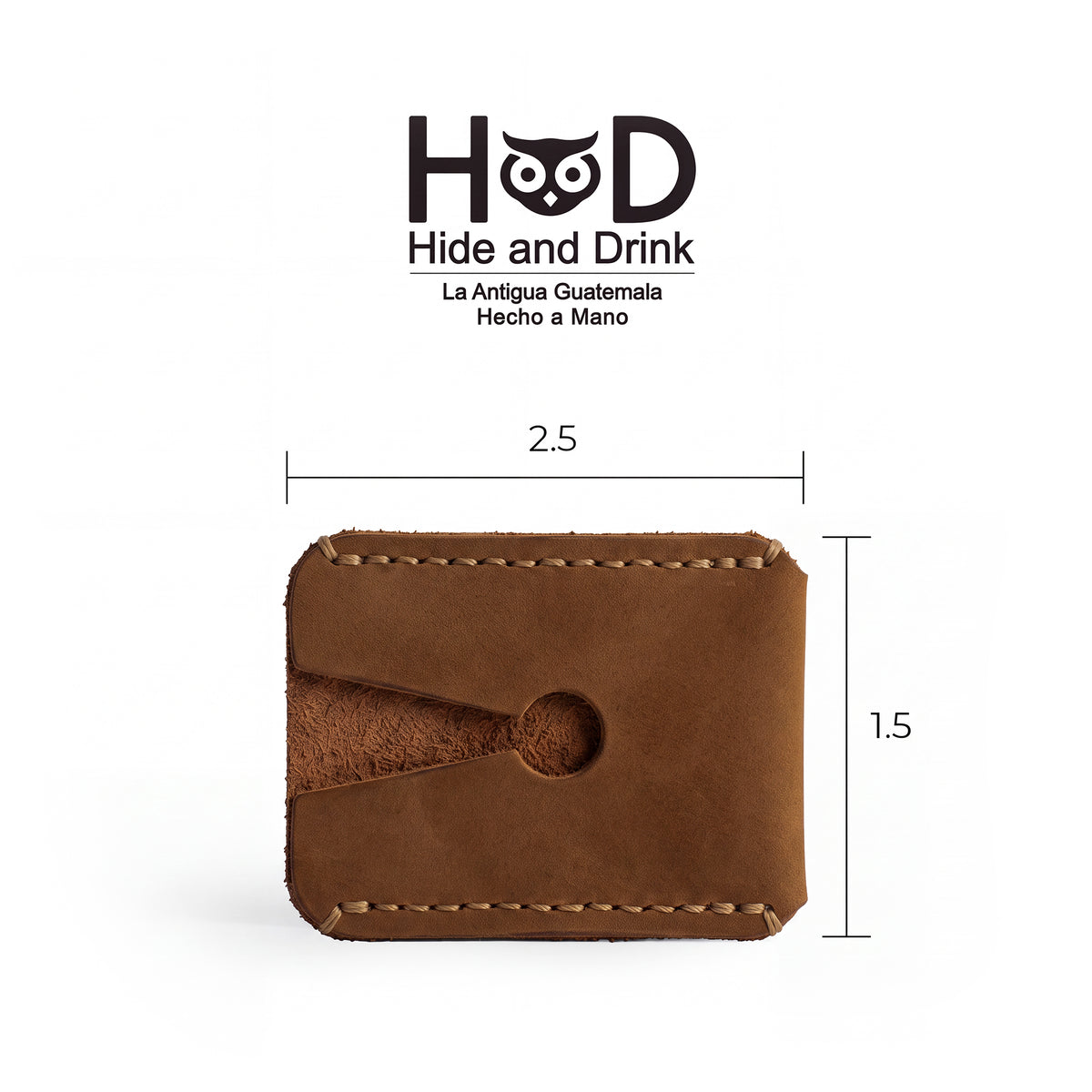 Dimensions of the Razor Head Cover by Hide & Drink show a compact design suitable for double edge safety razors. This elegant full grain leather sheath is not just a shaving travel cover but an artisan piece, hand cut and hand sewn in small batches. Created with care in La Antigua Guatemala & Oaxaca Mexico.
