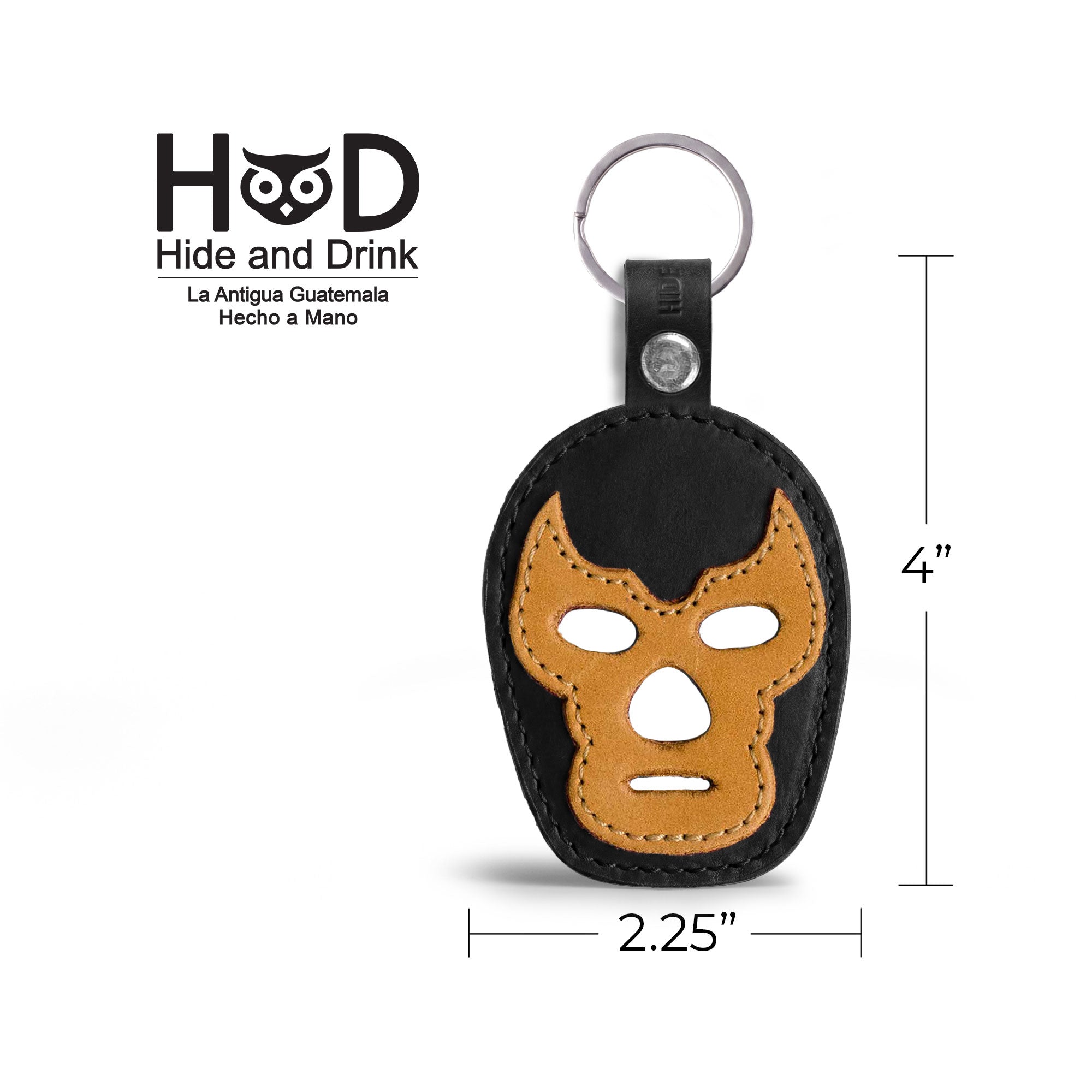 Luchador Mask Leather Keychain