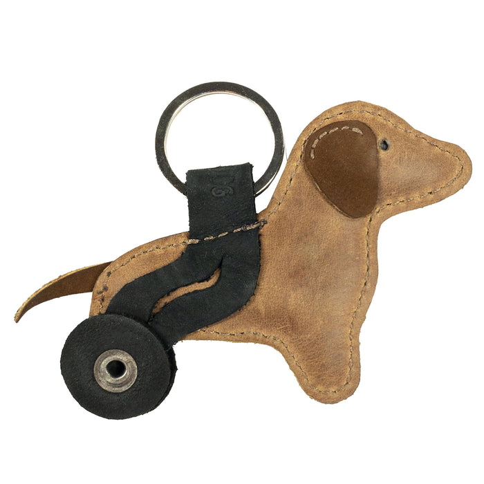 Dog With Wheelchair Keychain - Stockyard X 'The Leather Store'
