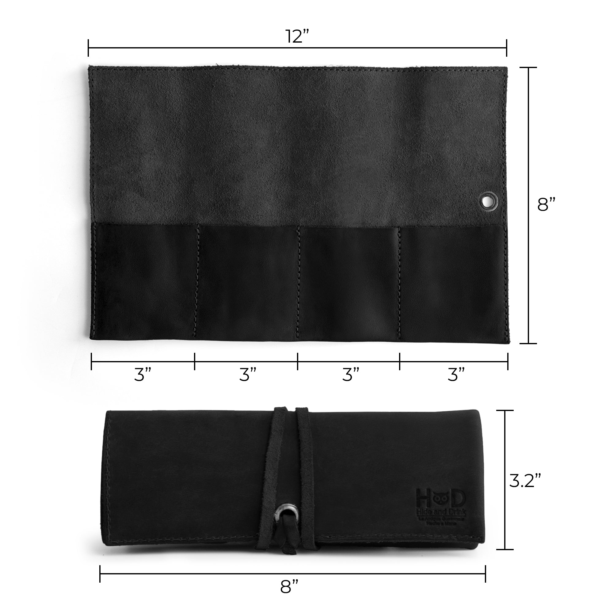 Custom leather Watch Roll by Hide & Drink, perfectly accommodates up to 4 watches. This easy carry Watch Roll Organizer features full grain leather craftsmanship, highlighting small batch production, hand cut, hand sewn, and fire branded artisan quality made in La Antigua Guatemala & Oaxaca Mexico.