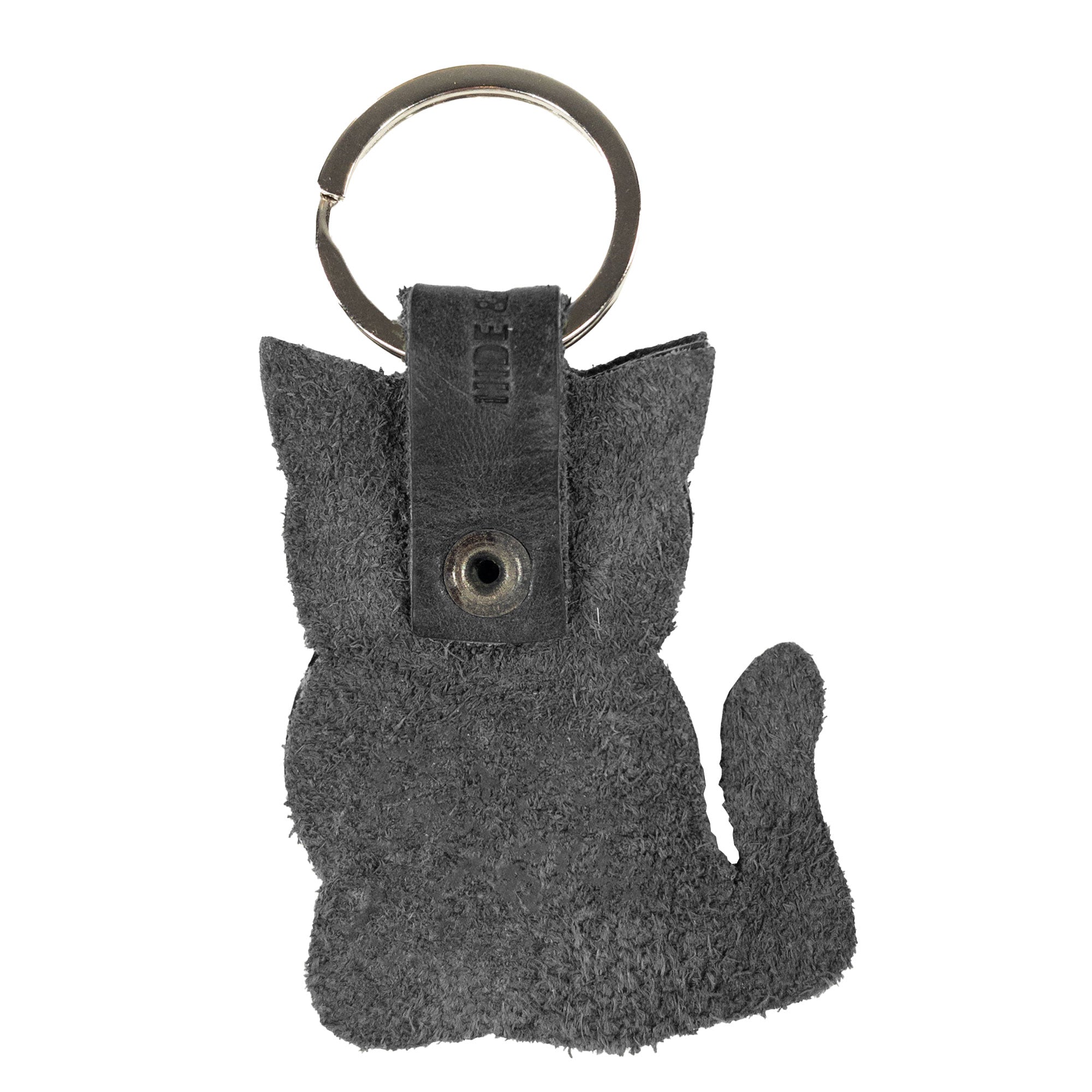 Charming Cat Layered Keychain from Hide & Drink, featuring a smooth Full Grain Leather finish. A unique and practical gift for pet lovers, this key ring adds a touch of personality to everyday life. Perfect for keeping your keys stylishly organized. StockyardX, Small Batch Production, Hand Cut, Hand Sewn, Fire Branded, Artisan, Handmade in La Antigua Guatemala & Oaxaca Mexico.
