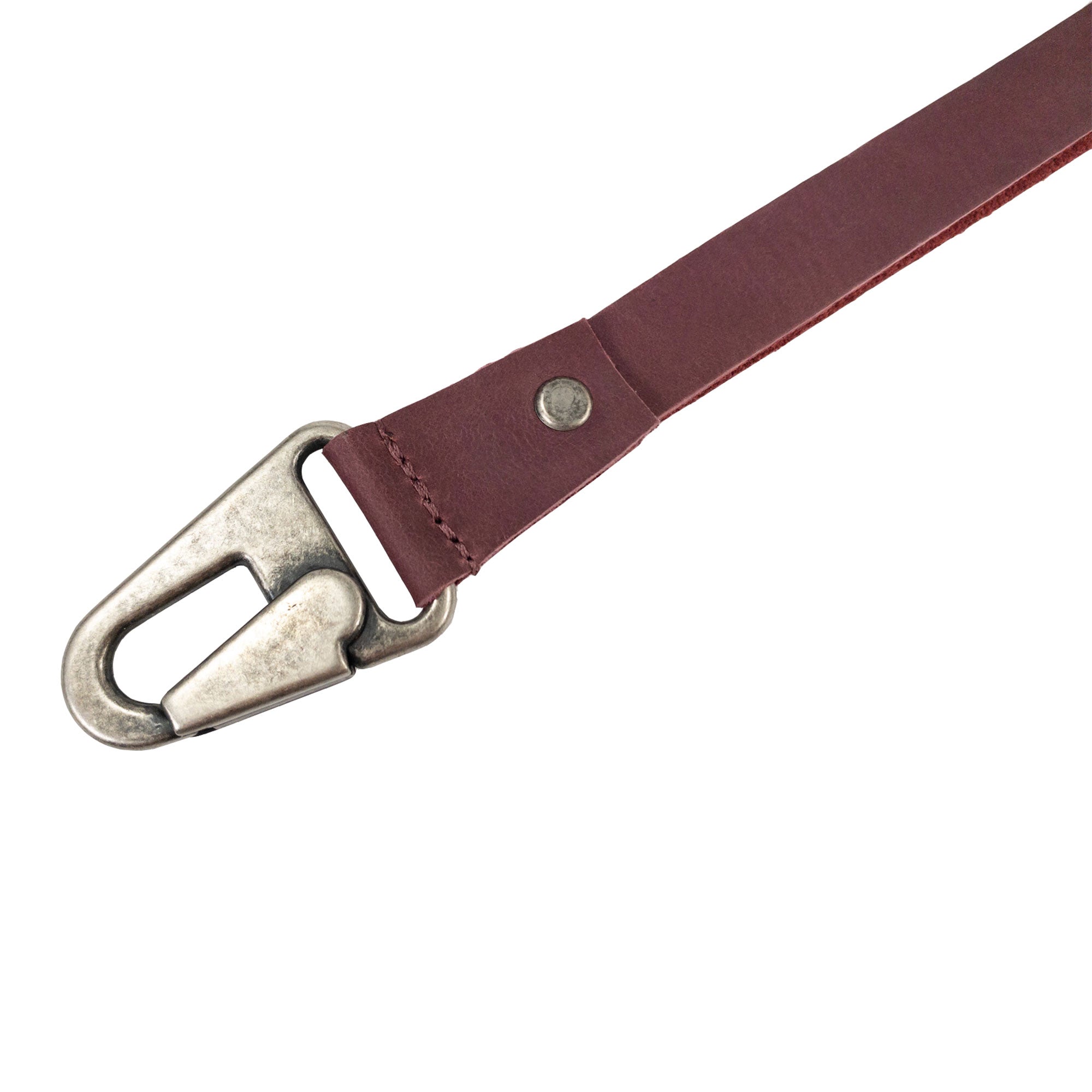 Lanyard Keychain by Hide & Drink, demonstrating a durable design with a hook made from black leather. This artisan accessory is a stylish choice for daily use, handmade in La Antigua Guatemala & Oaxaca Mexico.