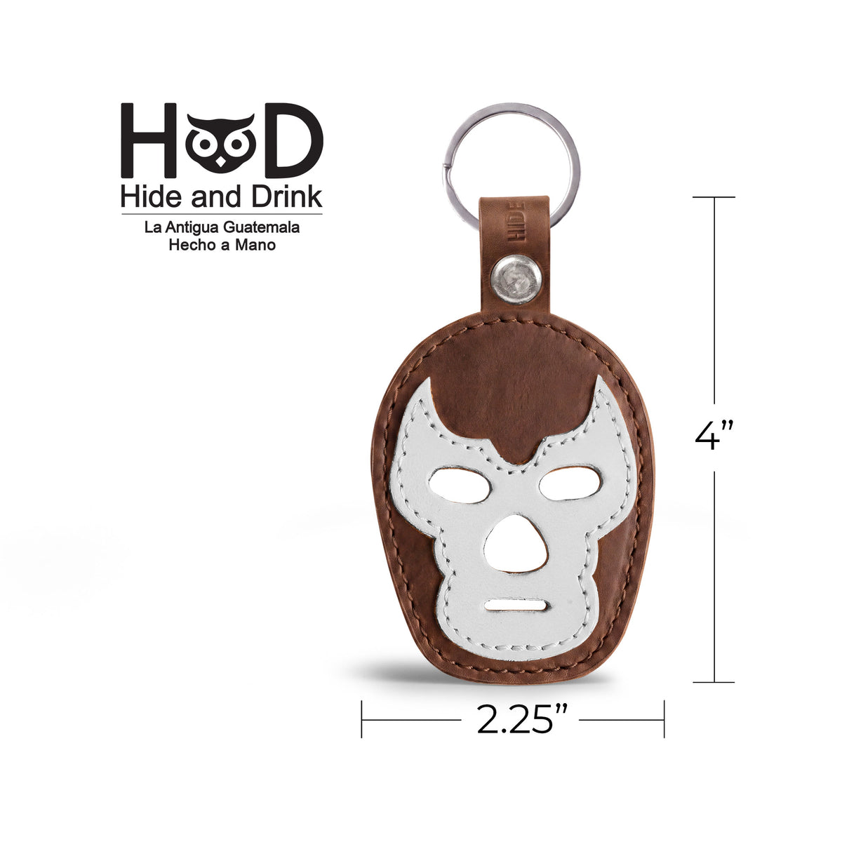 Luchador Mask Leather Keychain