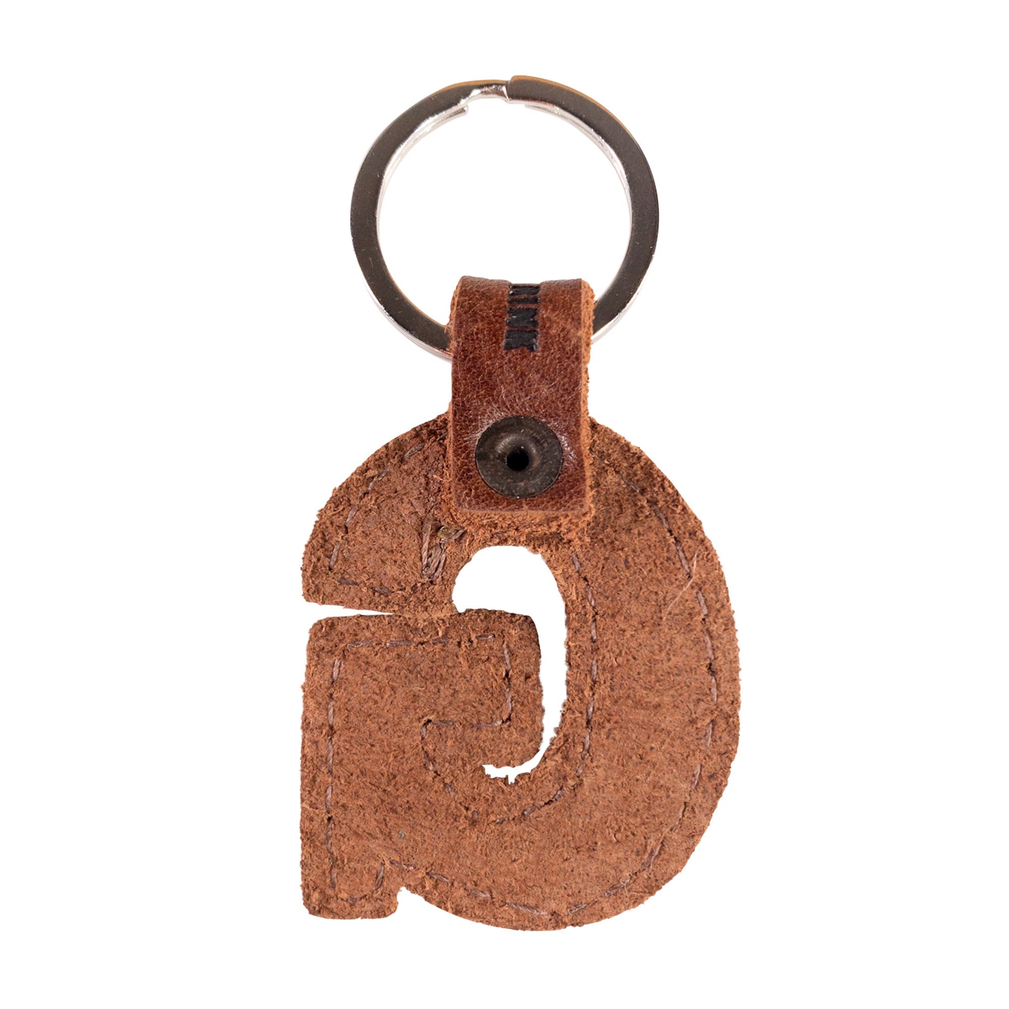 Charming 'J' Alphabet Letter Keychain by Hide & Drink, made from thick leather for added durability. Handcrafted in La Antigua Guatemala, ideal for unique gifting.