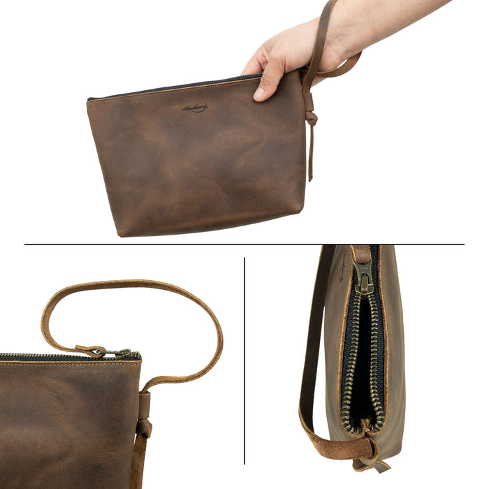 Clutch Bag with Strap - Stockyard X 'The Leather Store'
