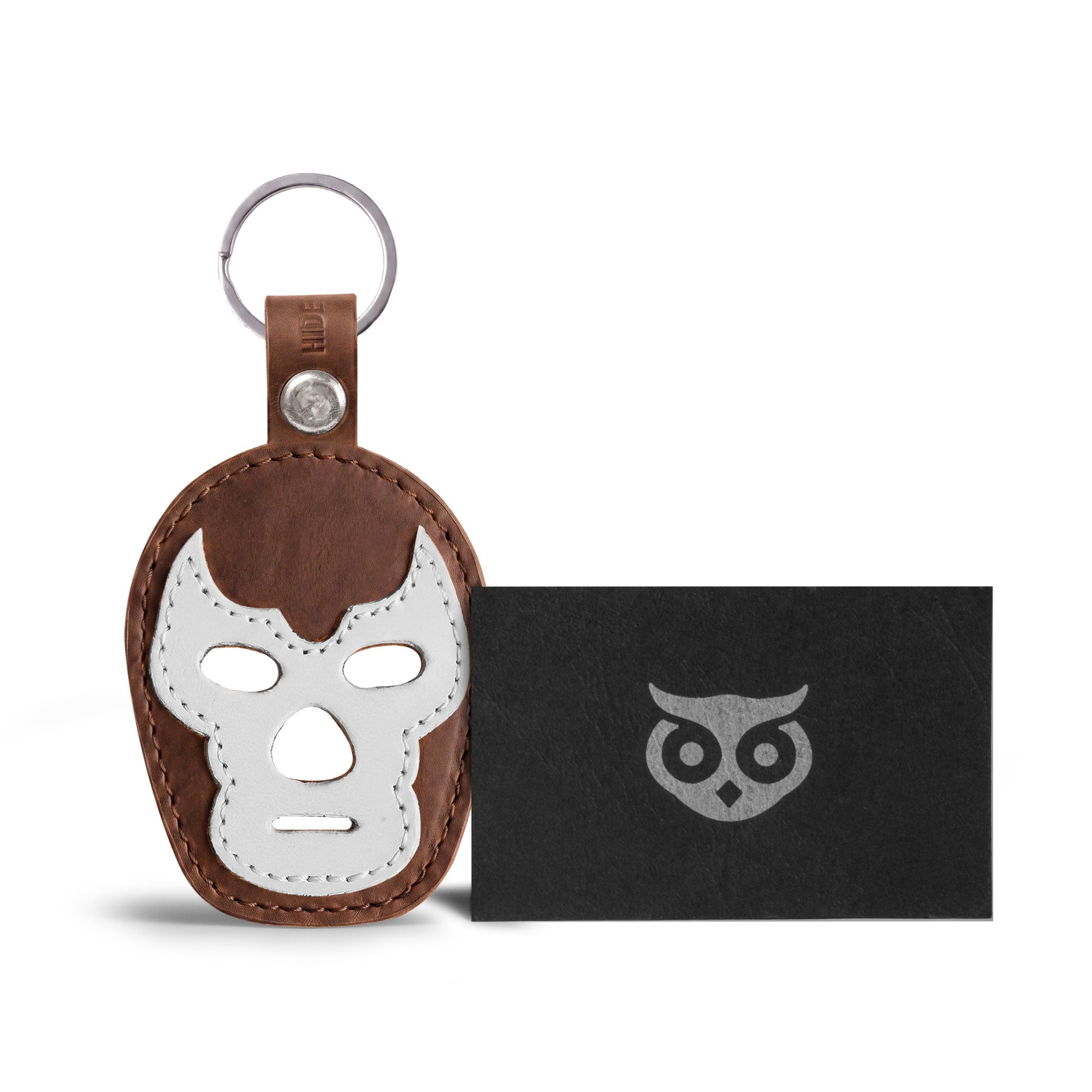 Luchador Mask Leather Keychain