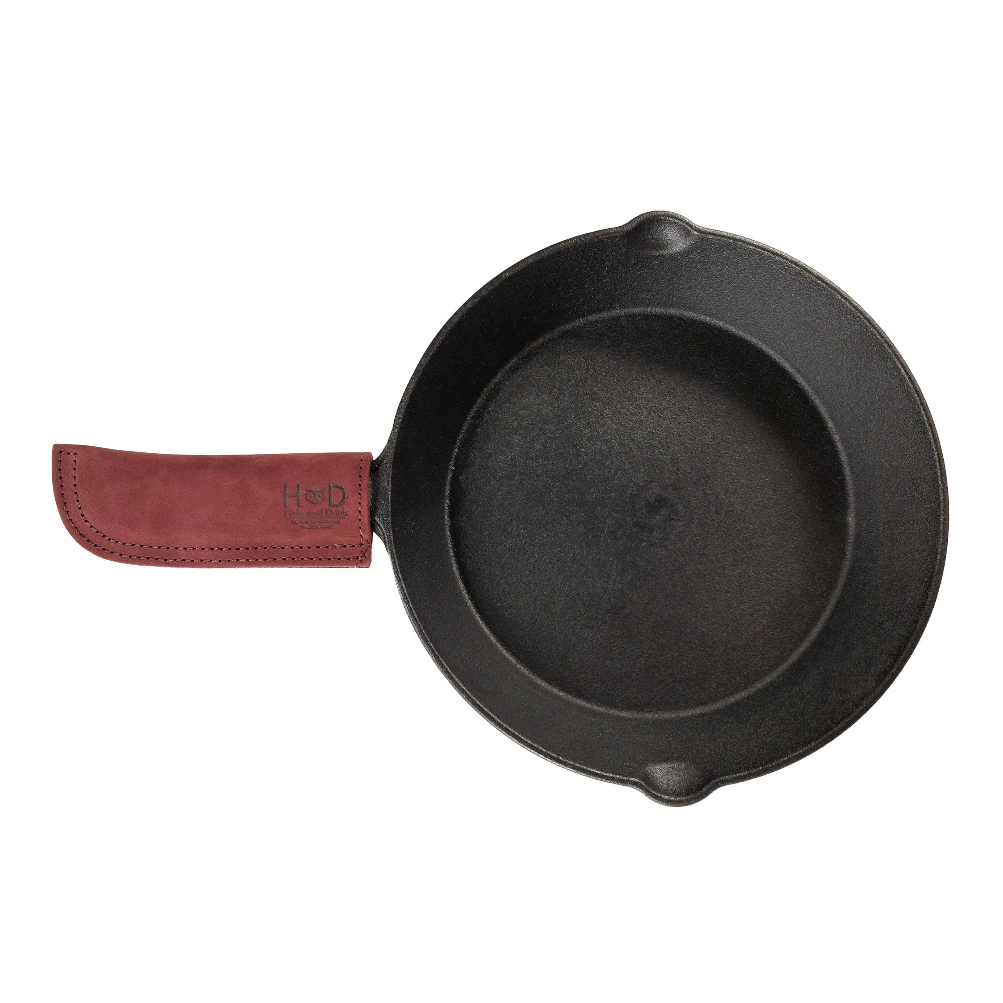Hot Pan Handle Cover by Hide & Drink, emphasizing artisan craftsmanship and heat protection for cooking ware, handmade in La Antigua Guatemala & Oaxaca Mexico.
