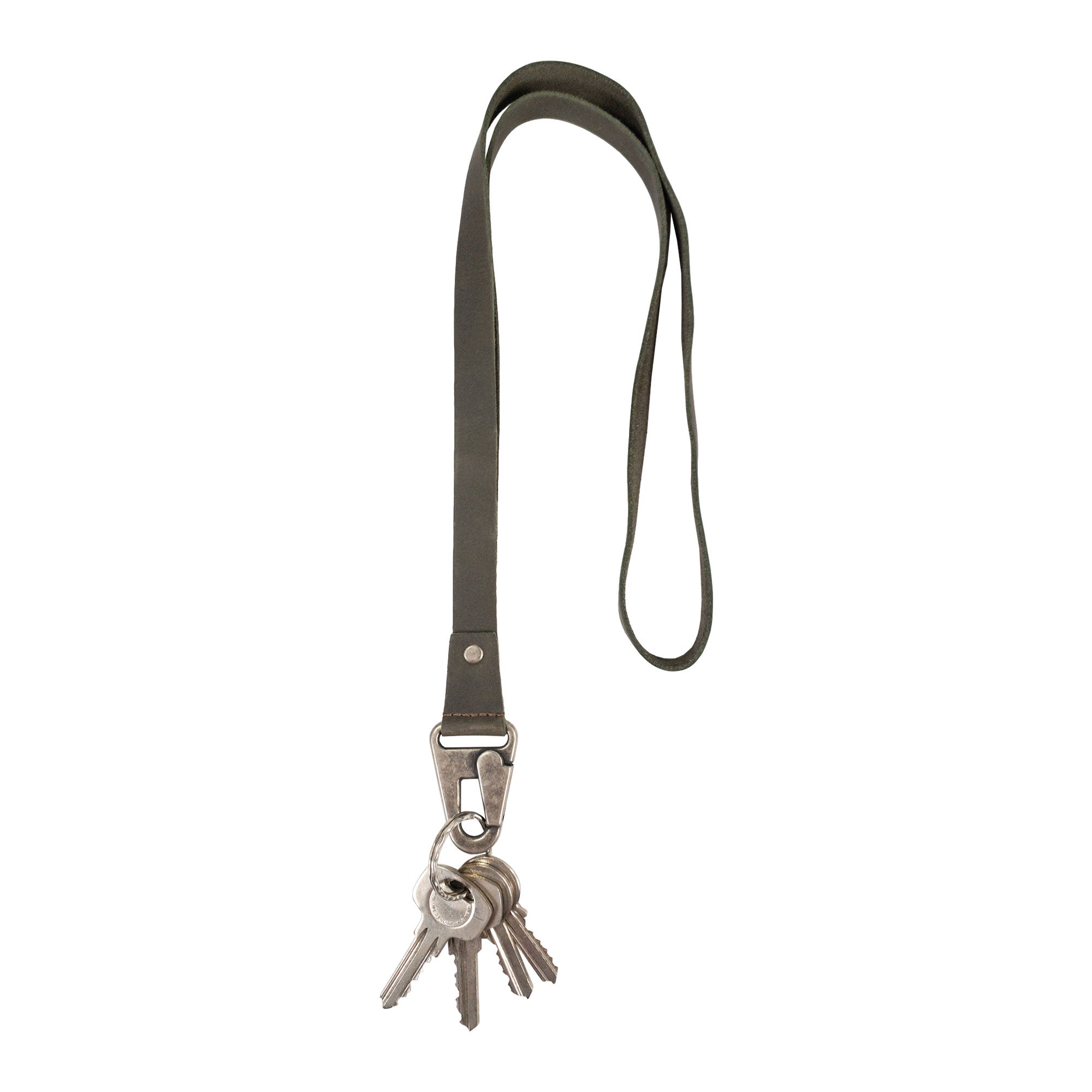 Elegant Lanyard Keychain from Hide & Drink, featuring a robust design with a hook for easy attachment of IDs or keys. This artisan-crafted accessory is handmade in La Antigua Guatemala & Oaxaca Mexico, perfect for men and women.