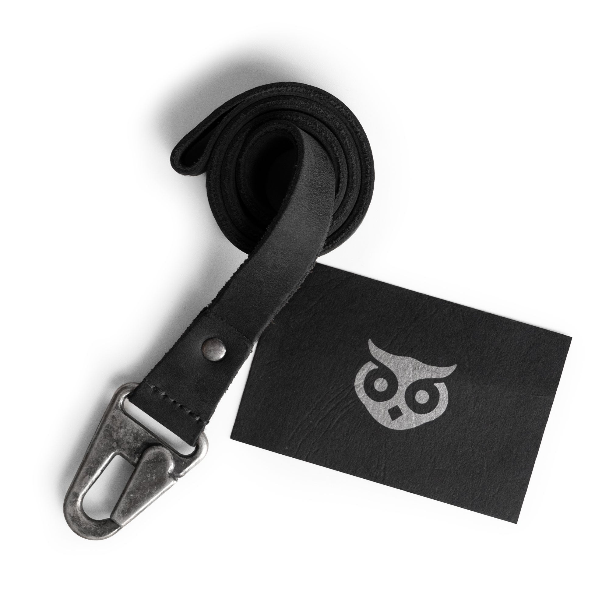 Lanyard Keychain by Hide & Drink, featuring a versatile design with a hook and made from premium black leather. Ideal for both men and women, this artisan accessory is handmade in La Antigua Guatemala & Oaxaca Mexico.
