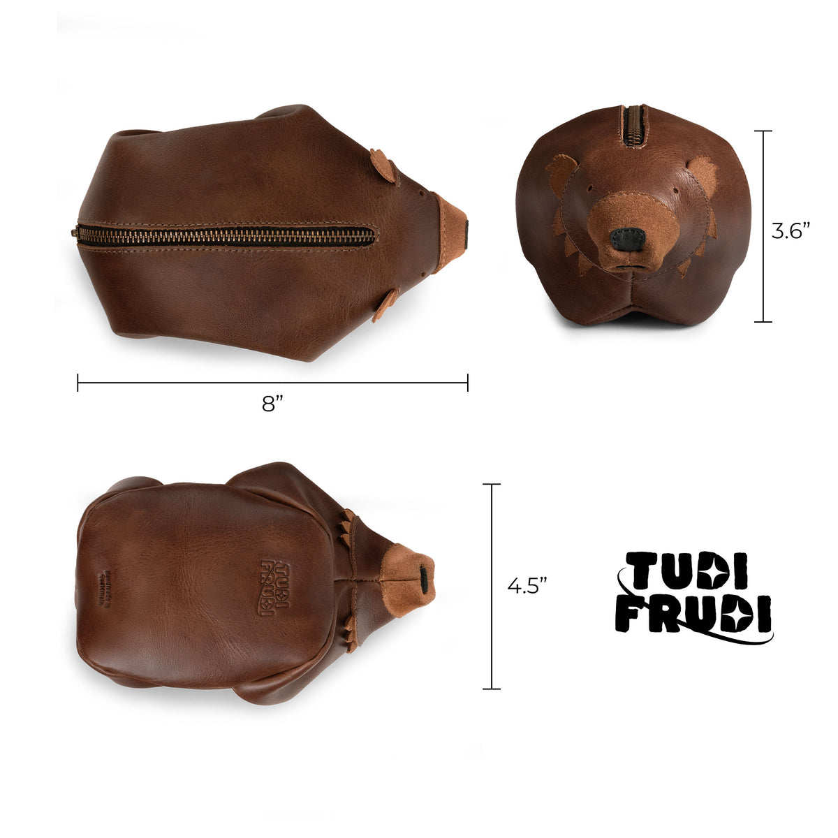 Leather Grizzly Bear Pouch