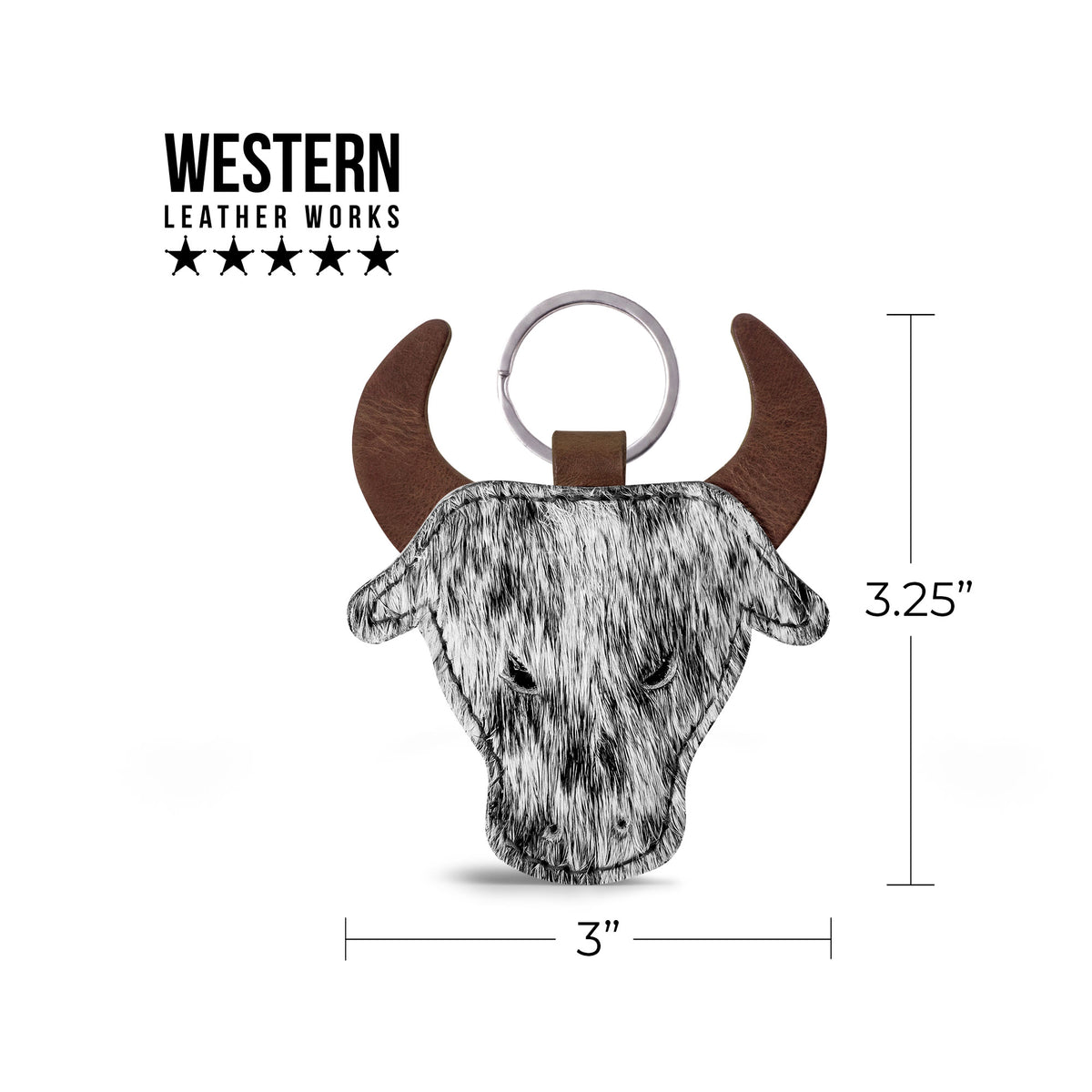 Cowboy Bull Head Keychain