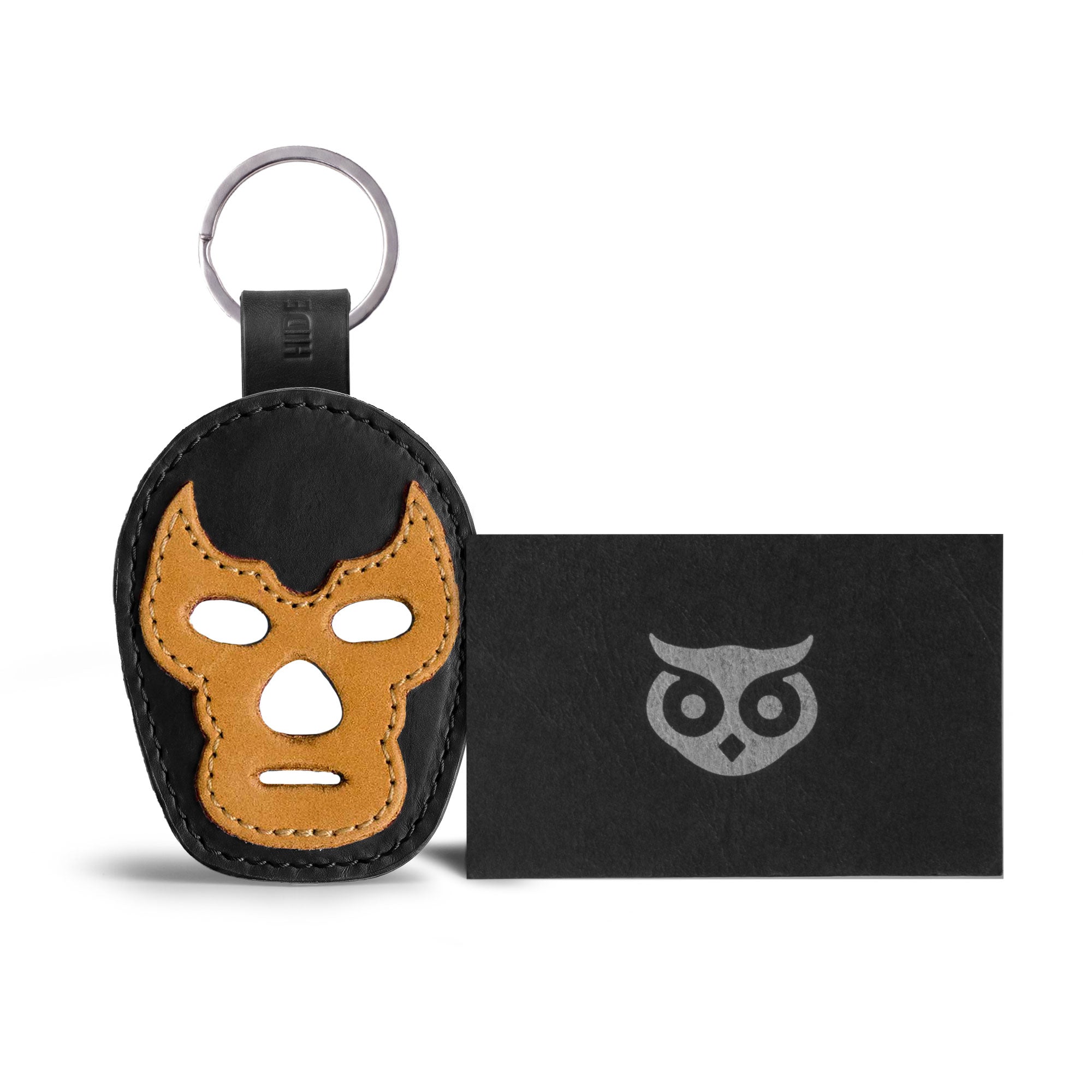 Luchador Mask Leather Keychain