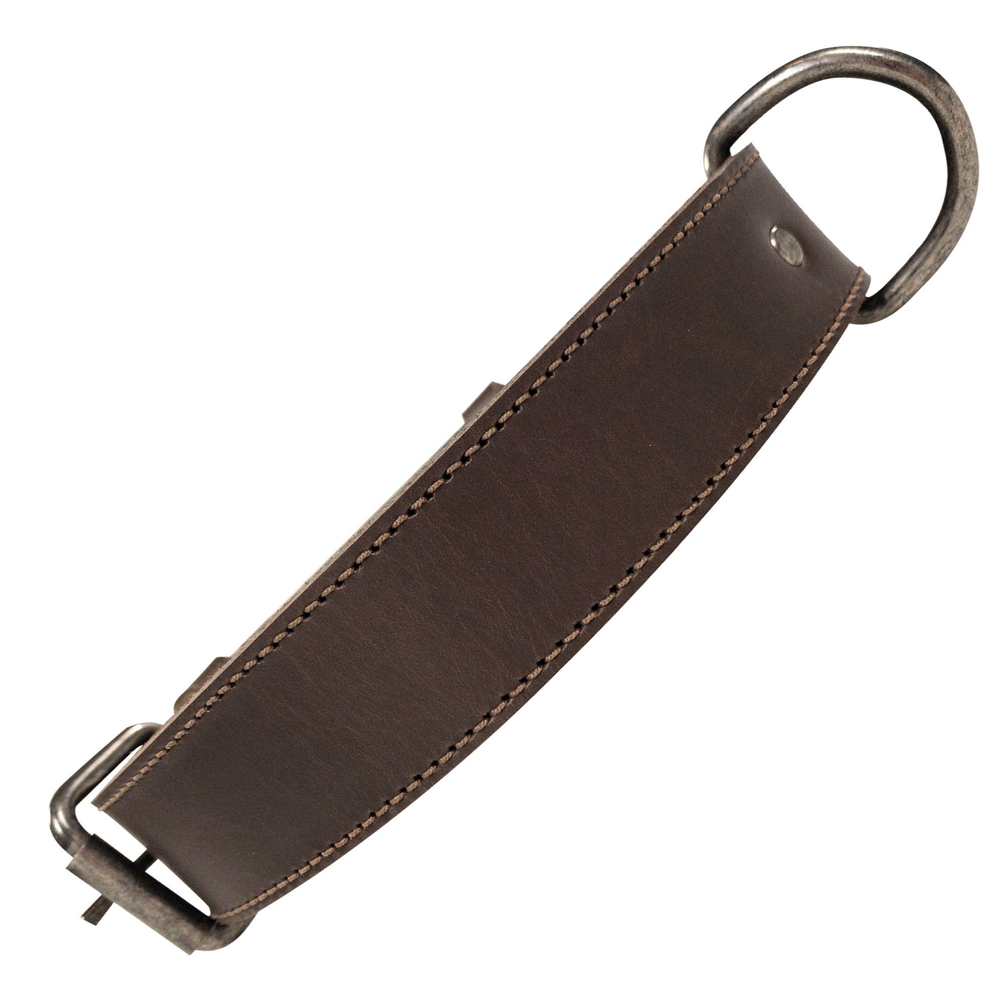 An additional angle of the Classic Dog Collar by Taco Dog, showing off its craftsmanship and quality materials. A great adjustable collar for puppies, suitable as an outdoor accessory for pets. Classic Dog Collar 1.25" Wide, handmade with expertise from artisans.