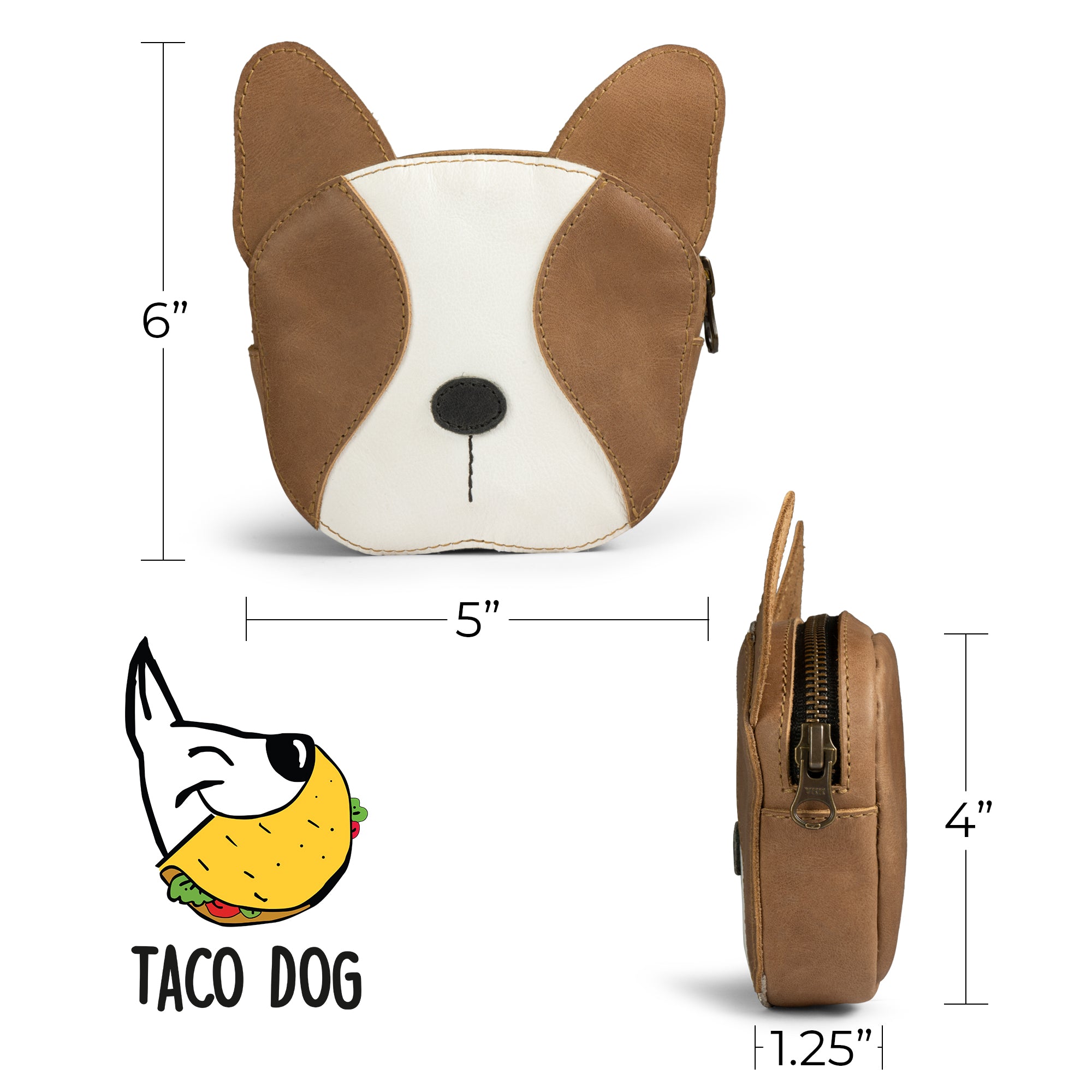 French Bulldog-Shaped Leather Wallet