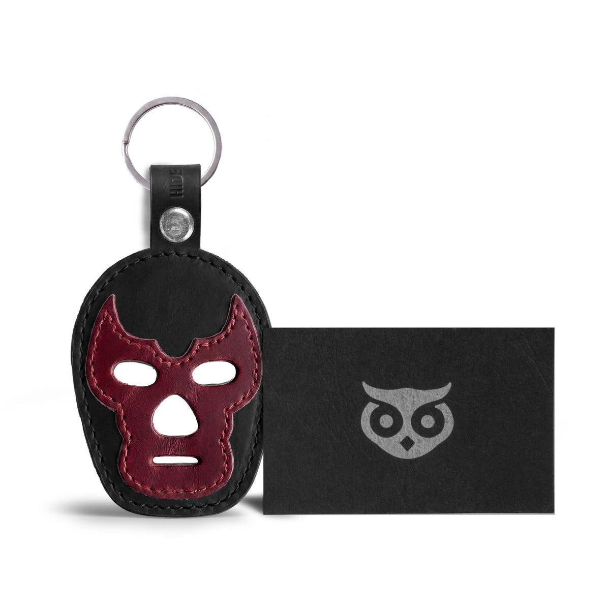 Luchador Mask Leather Keychain
