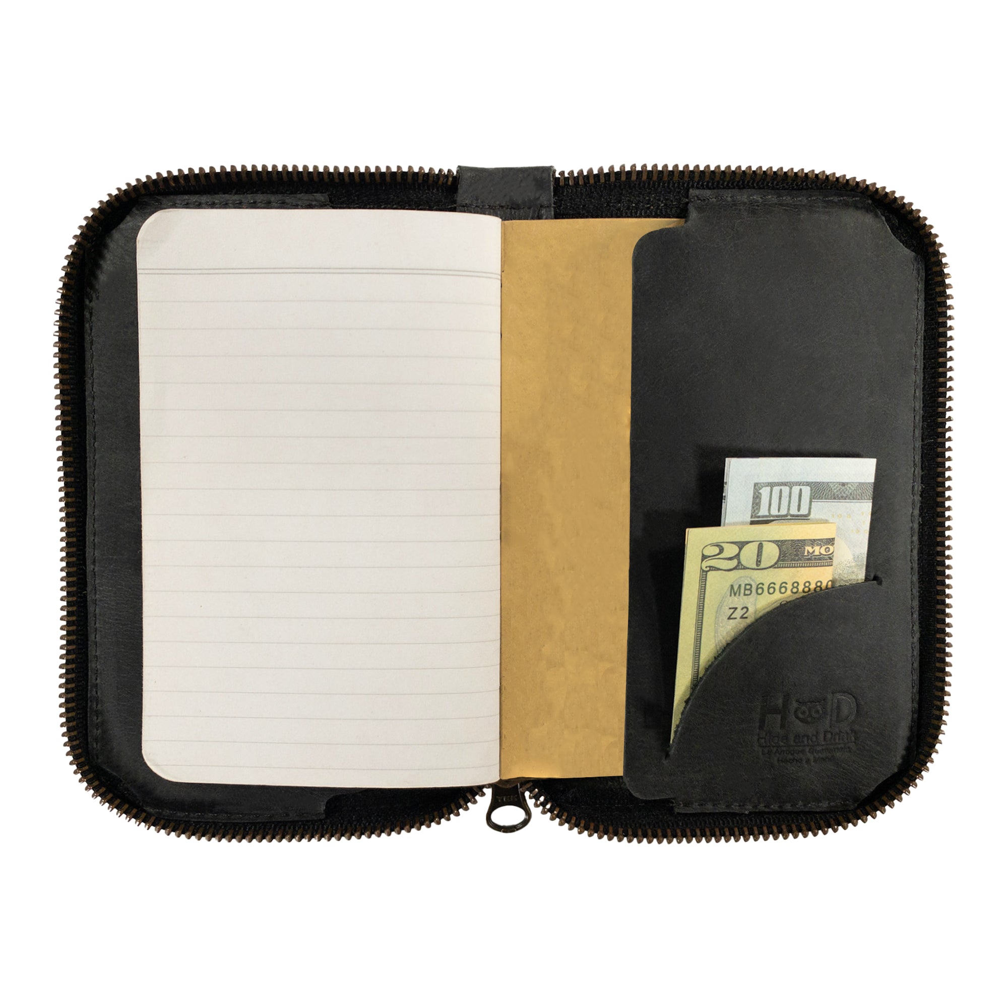 Hide & Drink Zippered Journal Cover for Moleskine (Notebook NOT Included), emphasizing durable materials and handcrafted features.